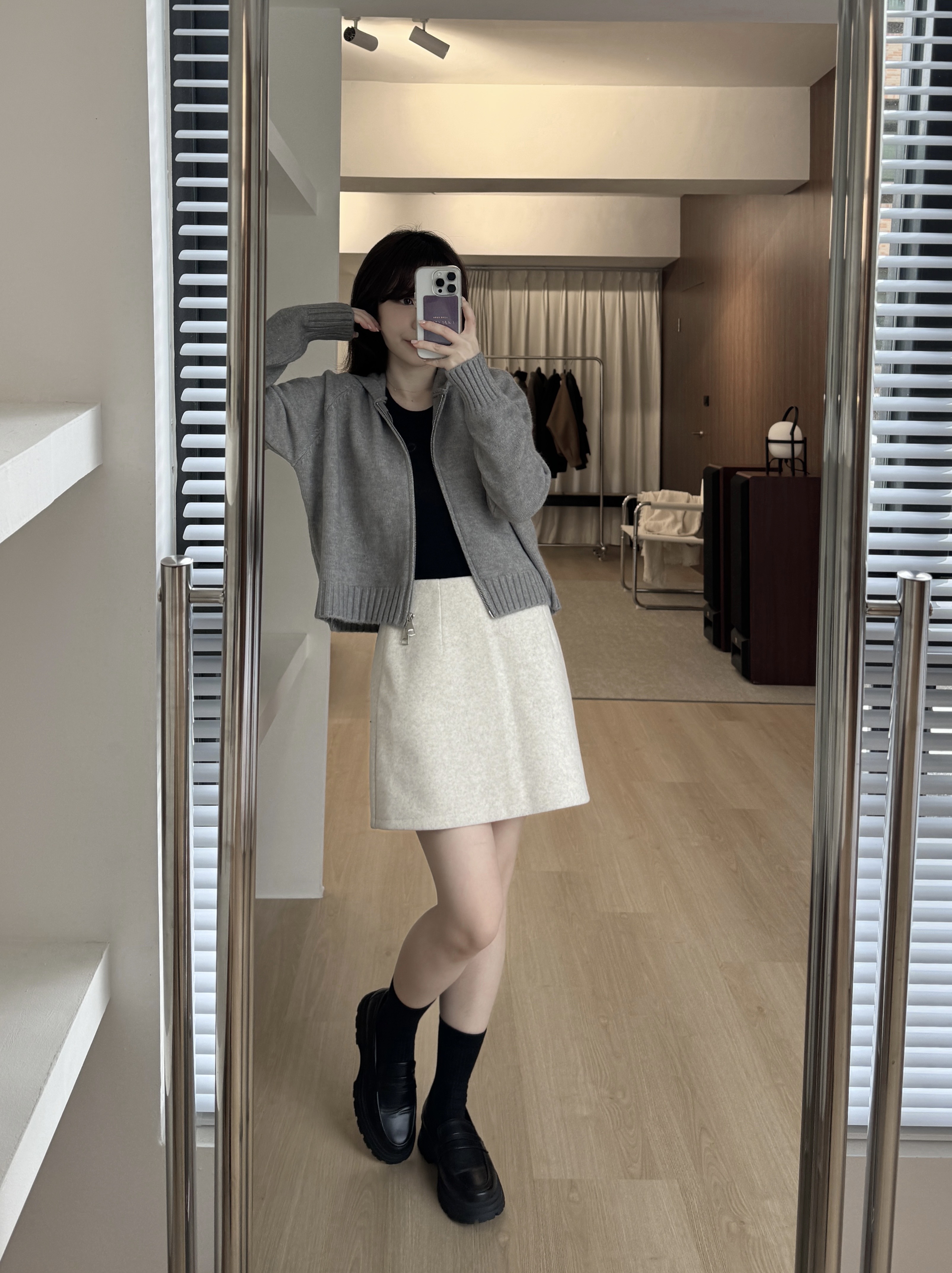 回歸) 自留!超好搭毛呢短裙 2色SM10