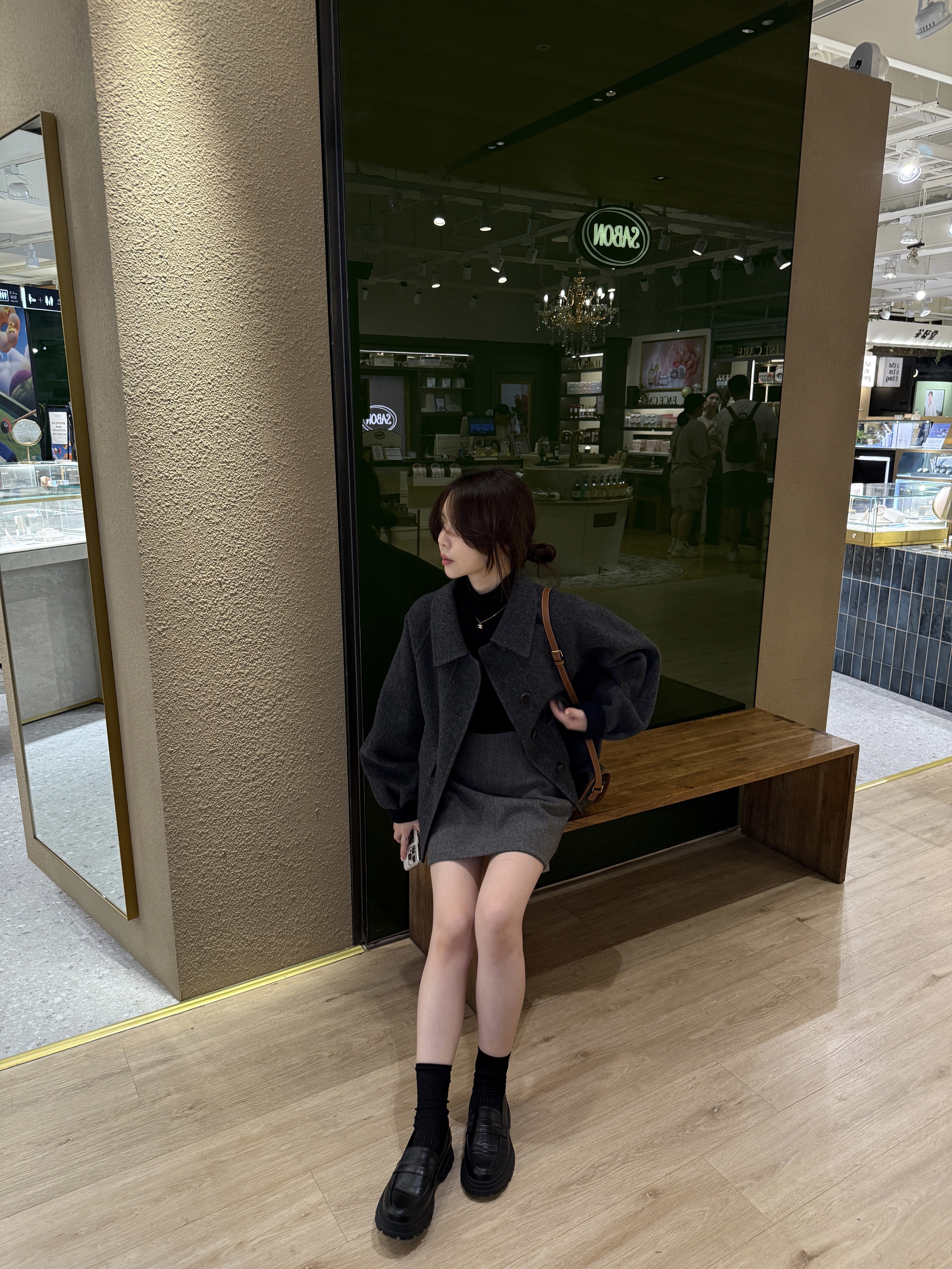 回歸) 自留!超好搭毛呢短裙 2色SM12