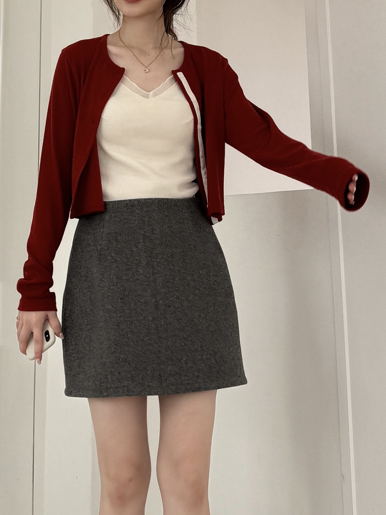回歸) 自留!超好搭毛呢短裙 2色SM15