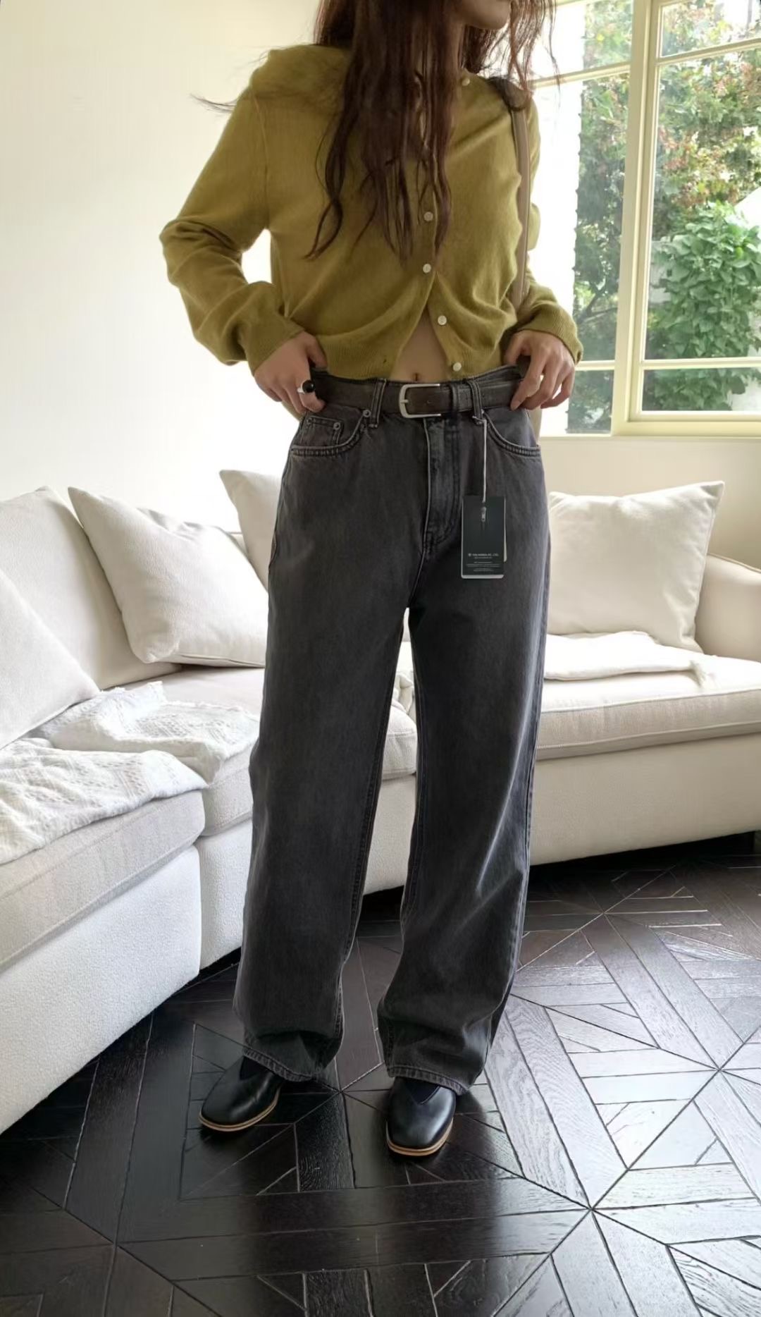 BEST!AW01 推!自留!高級柔棉炭灰小直筒 SML14