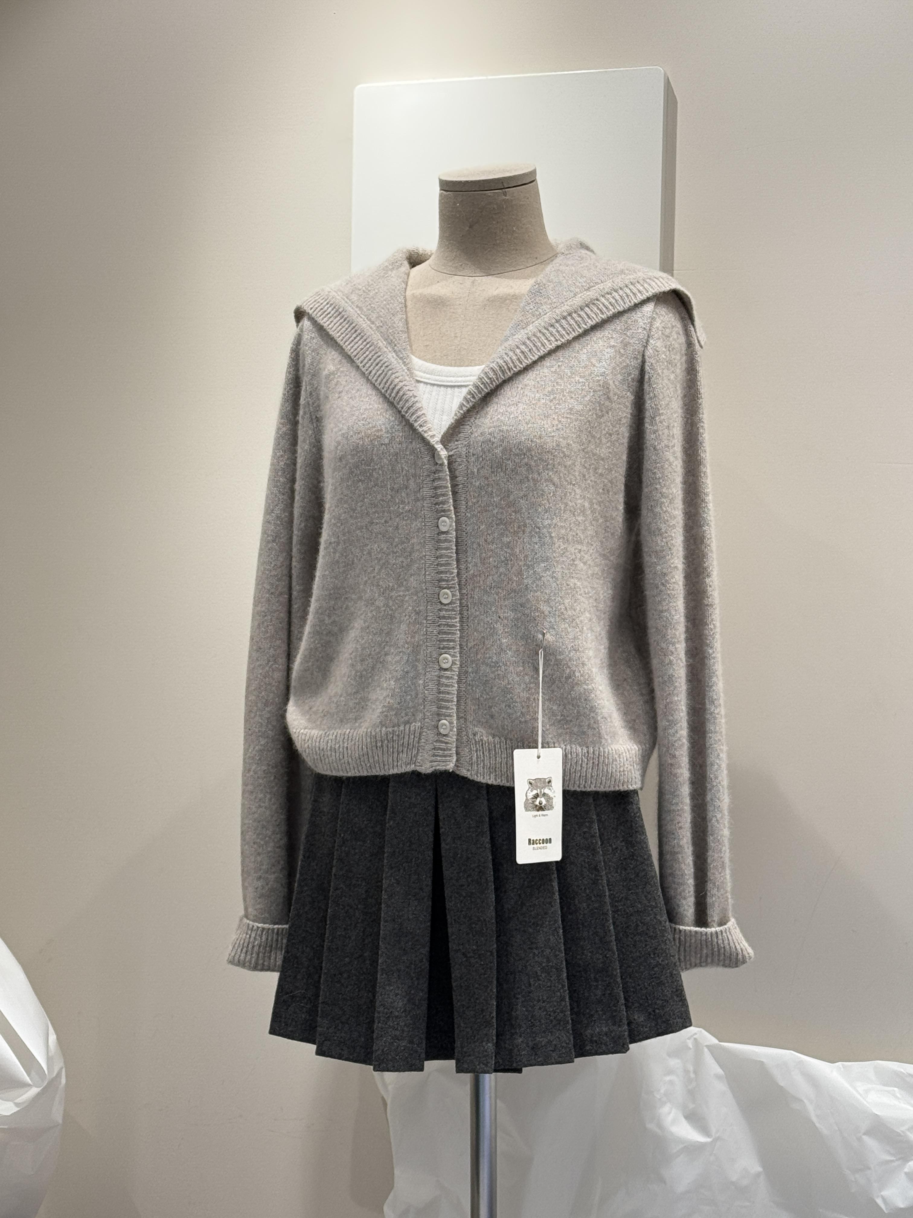 現貨 AW11 許願款 可愛海軍領浣熊毛開衫 2色 現貨 AW11 許願款 可愛海軍領浣熊毛開衫 2色