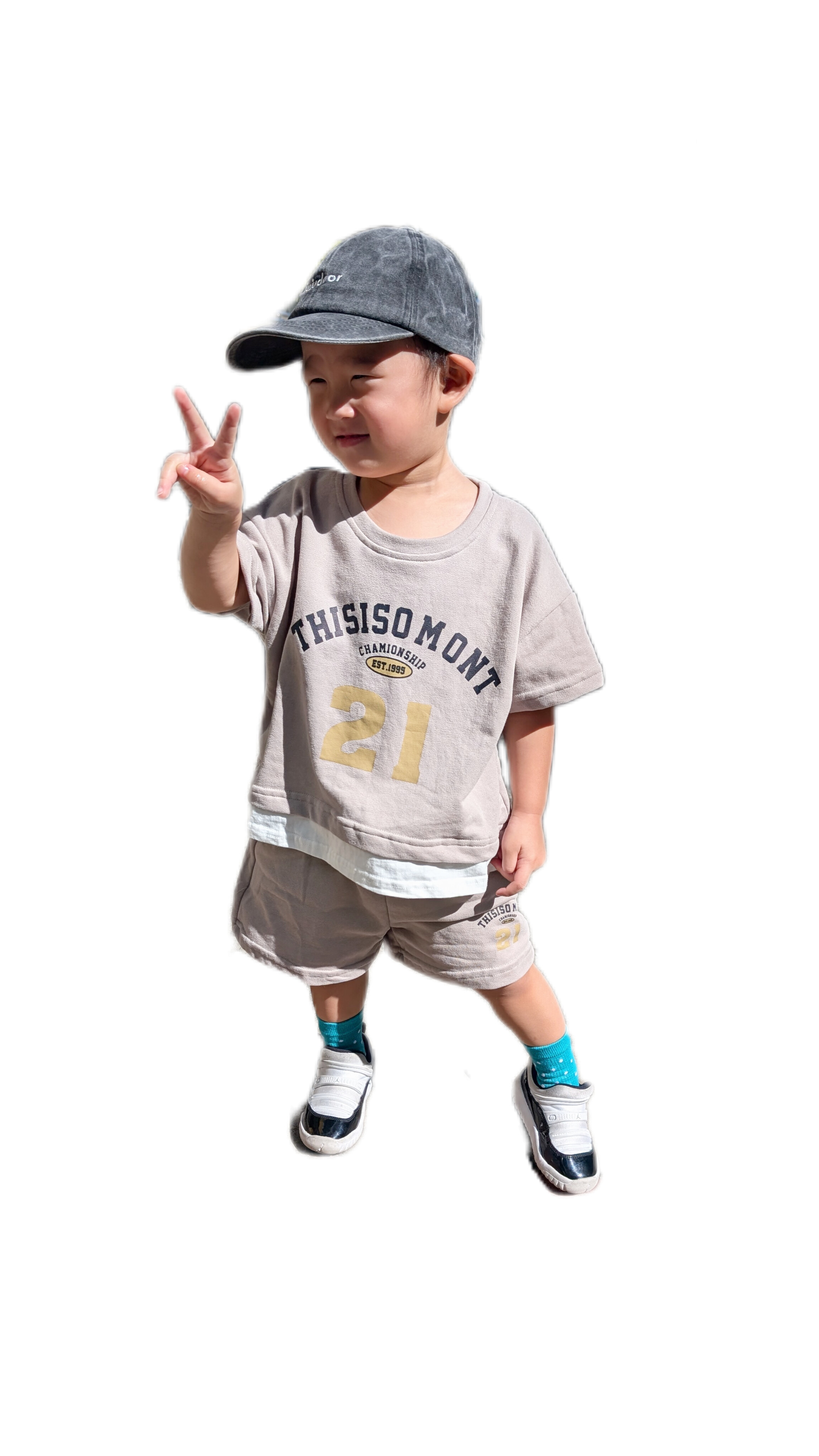 寬鬆休閒套裝 (米灰)