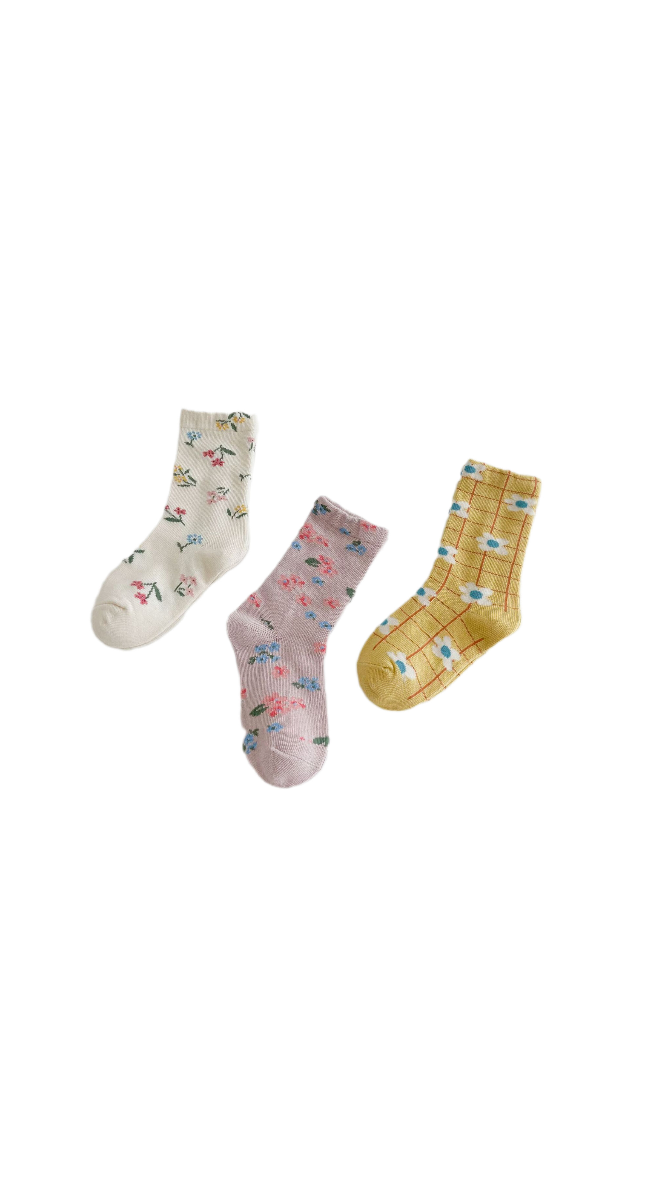 碎花格子襪組 (1組3雙)