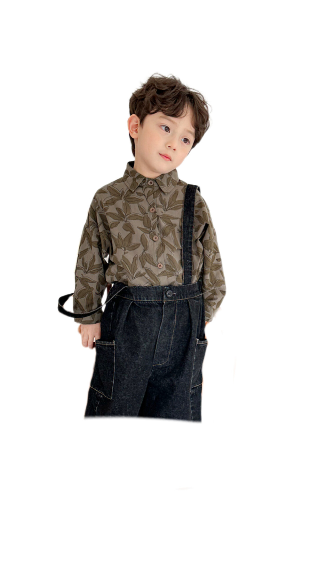 復古落葉襯衫(土黃/橄欖綠)