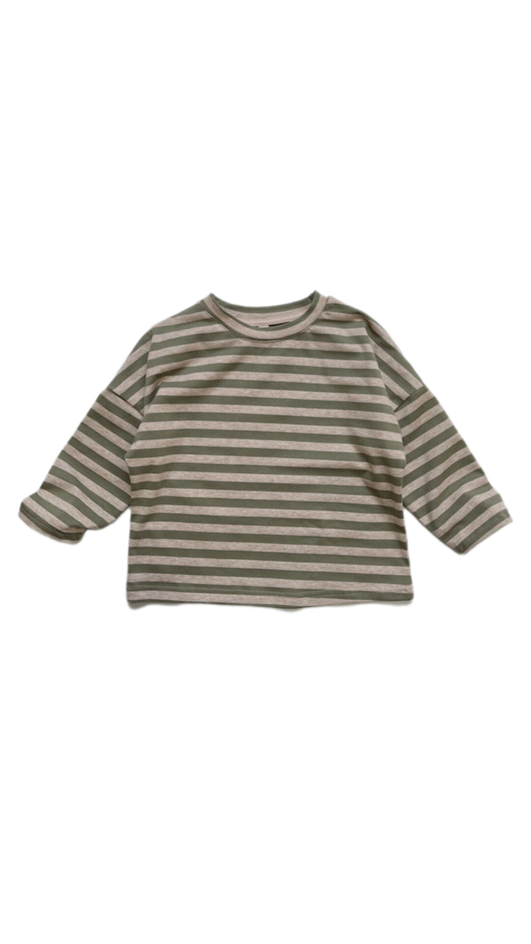 條紋百搭長T(綠)