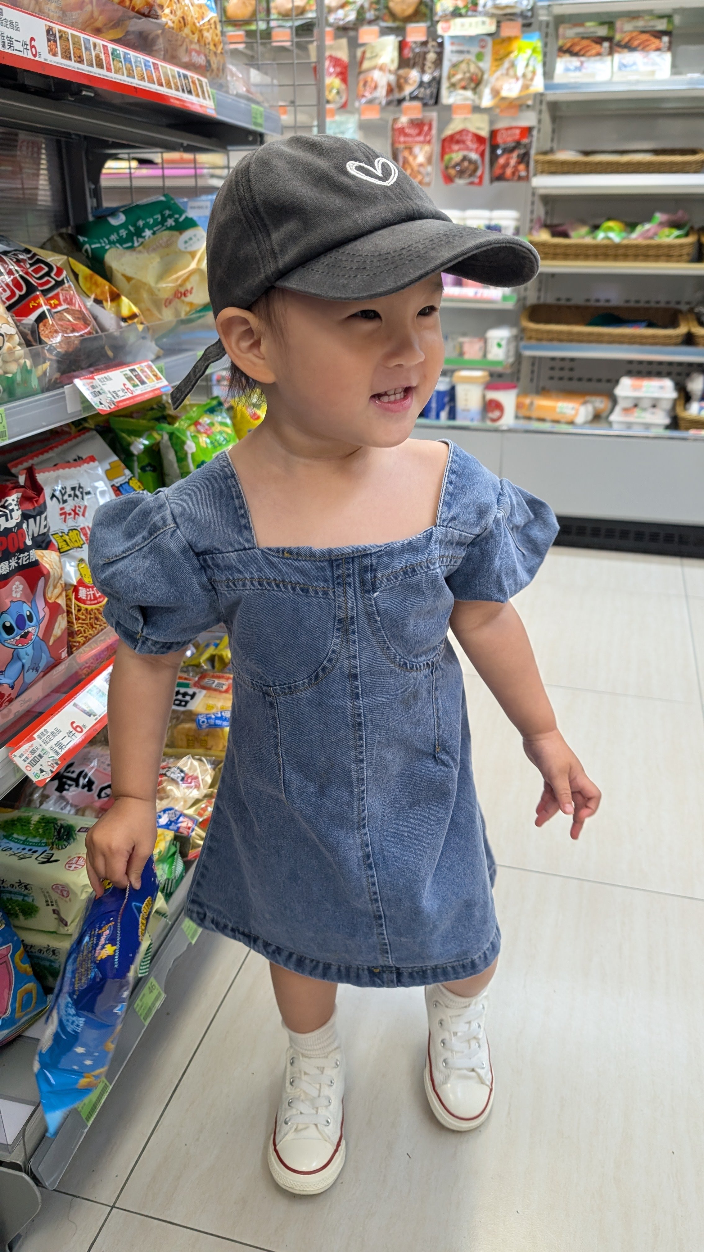 公主袖牛仔連衣裙