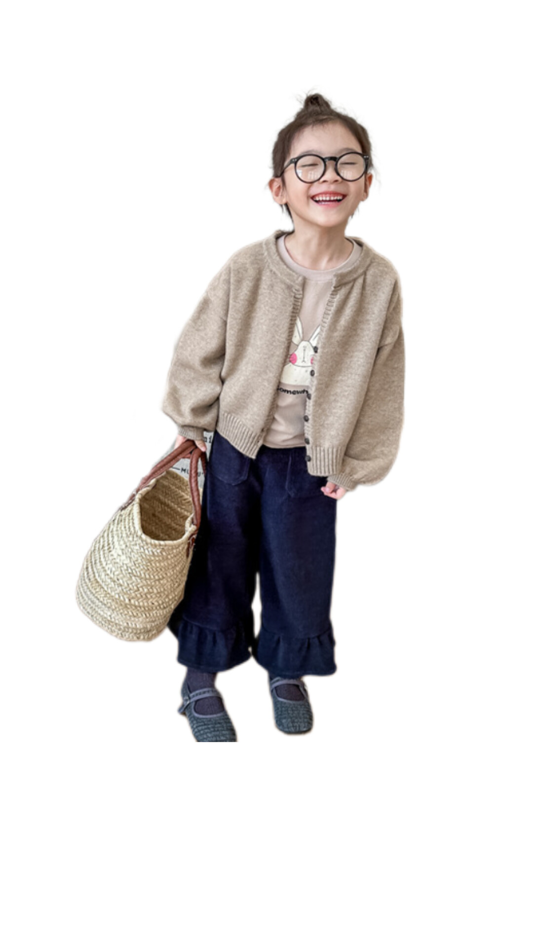 韓版單排扣針織外套(卡其/深棕)