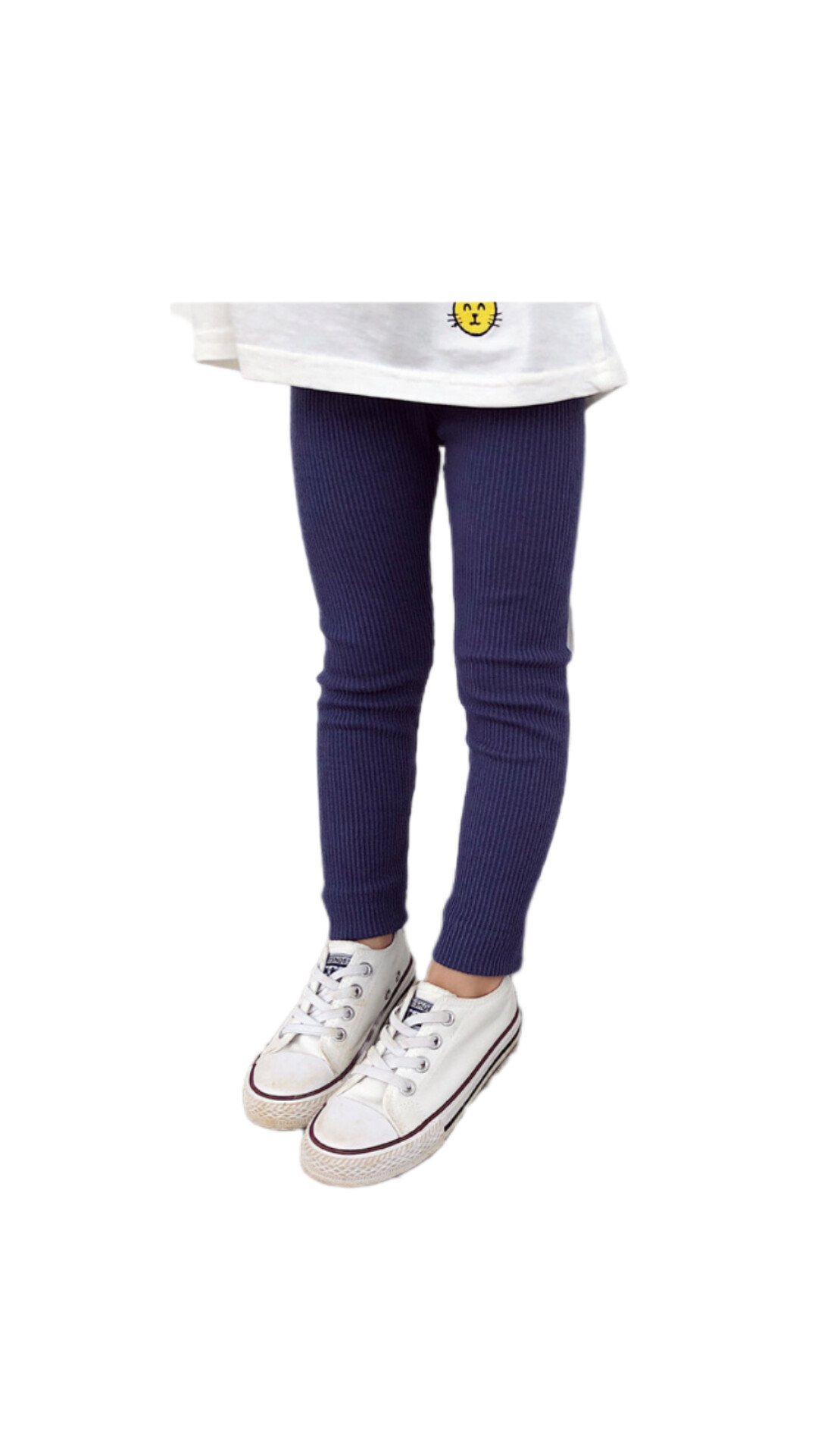 坑條內搭褲 (藏青)