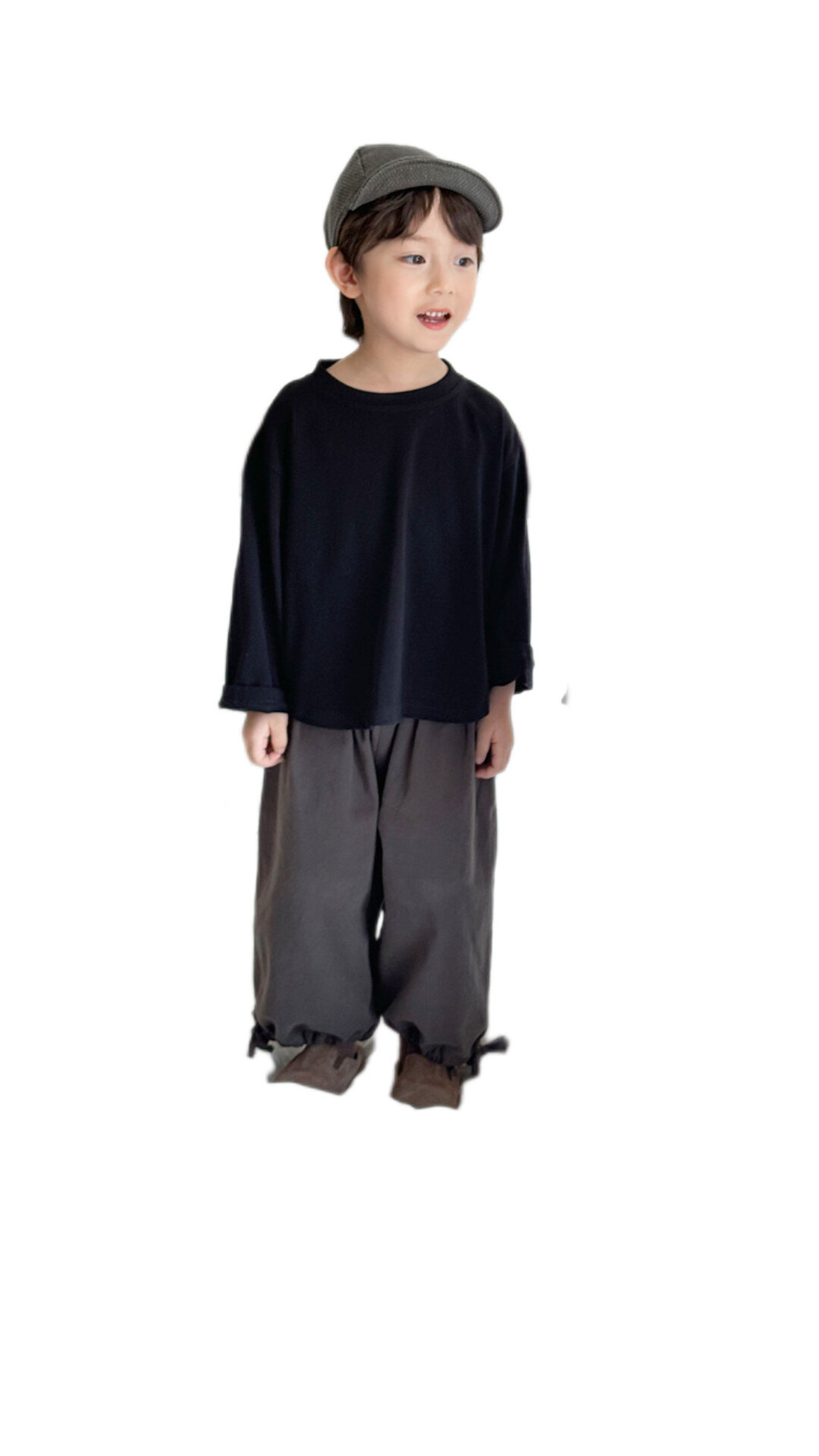 韓版寬鬆不規則上衣(黑/灰)