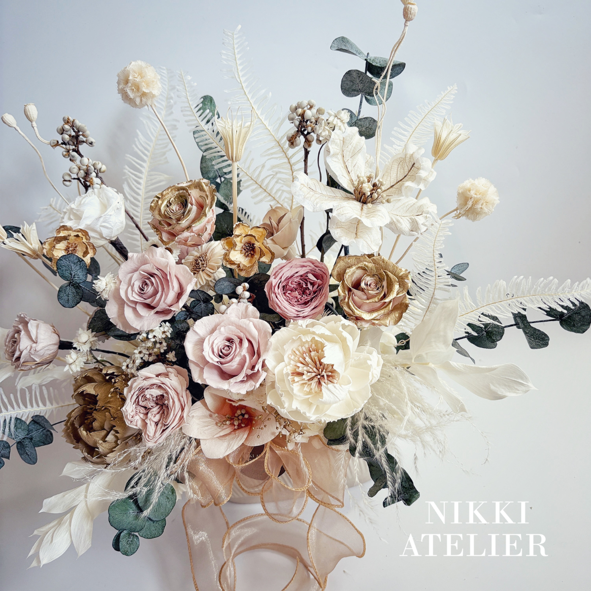 琥珀午後永生玫瑰盆花(大型)3