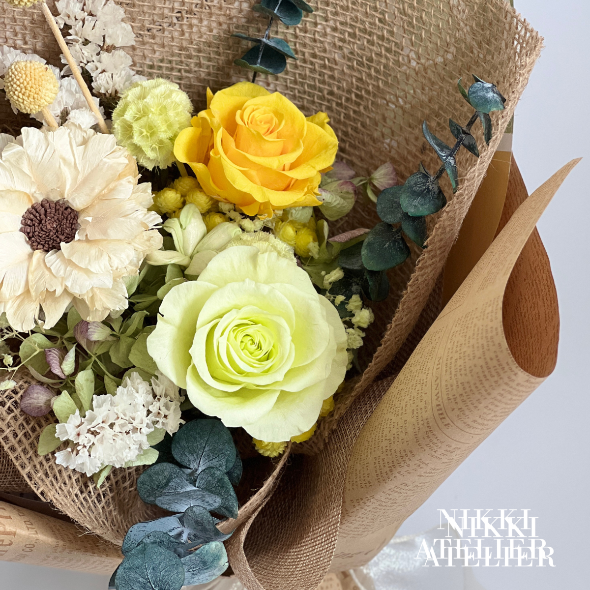 晨曦田園永生玫瑰花束3