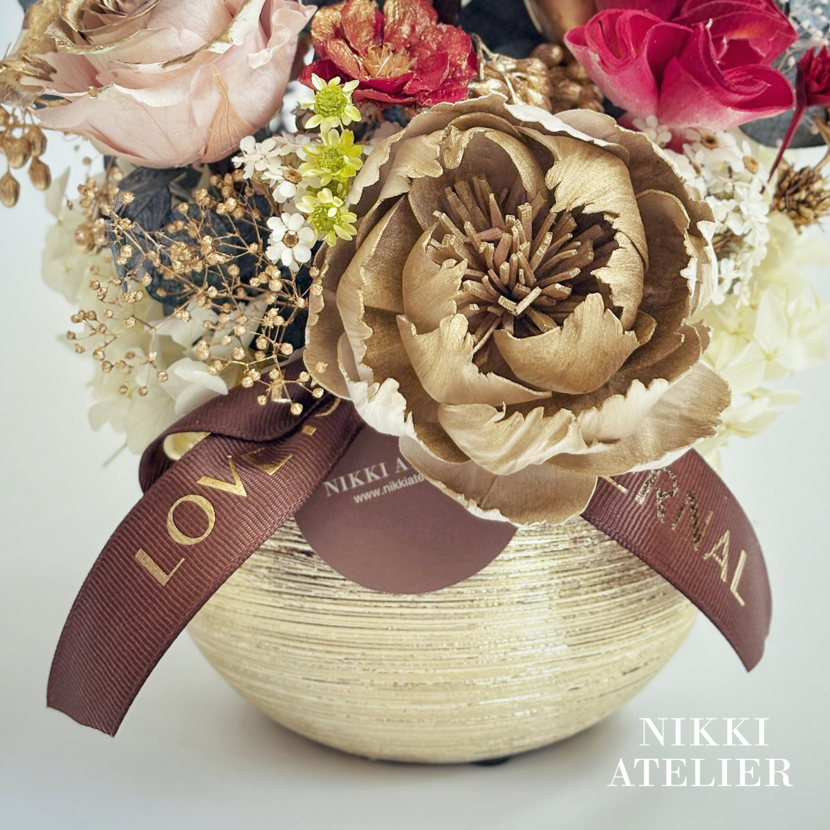 金緋滿堂永生玫瑰盆花(小型)4