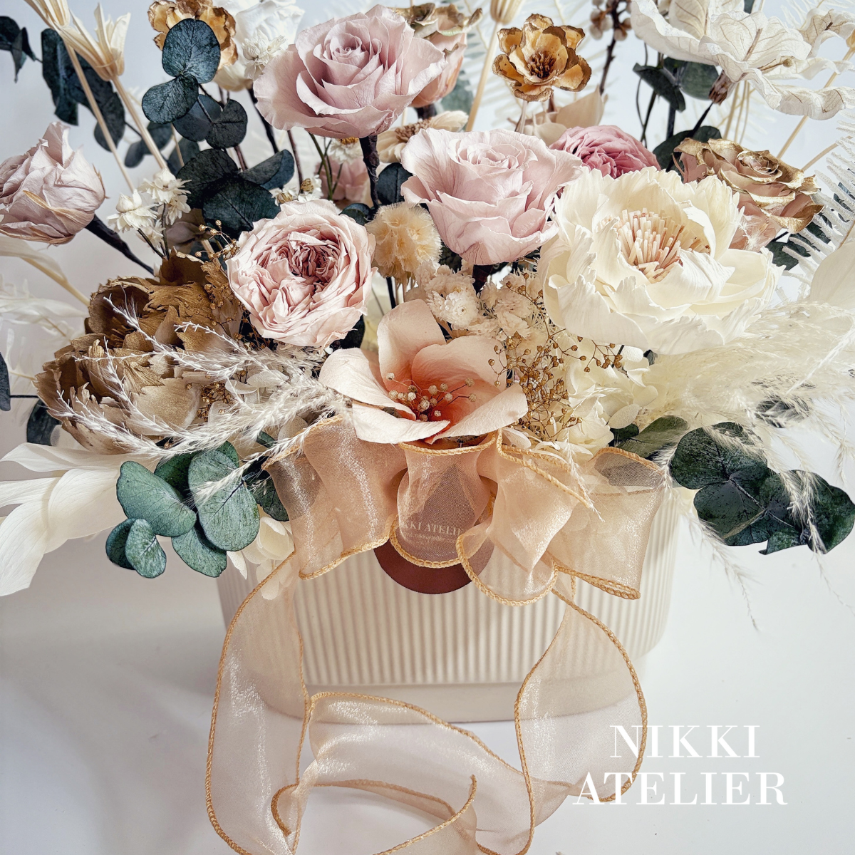 琥珀午後永生玫瑰盆花(大型)4