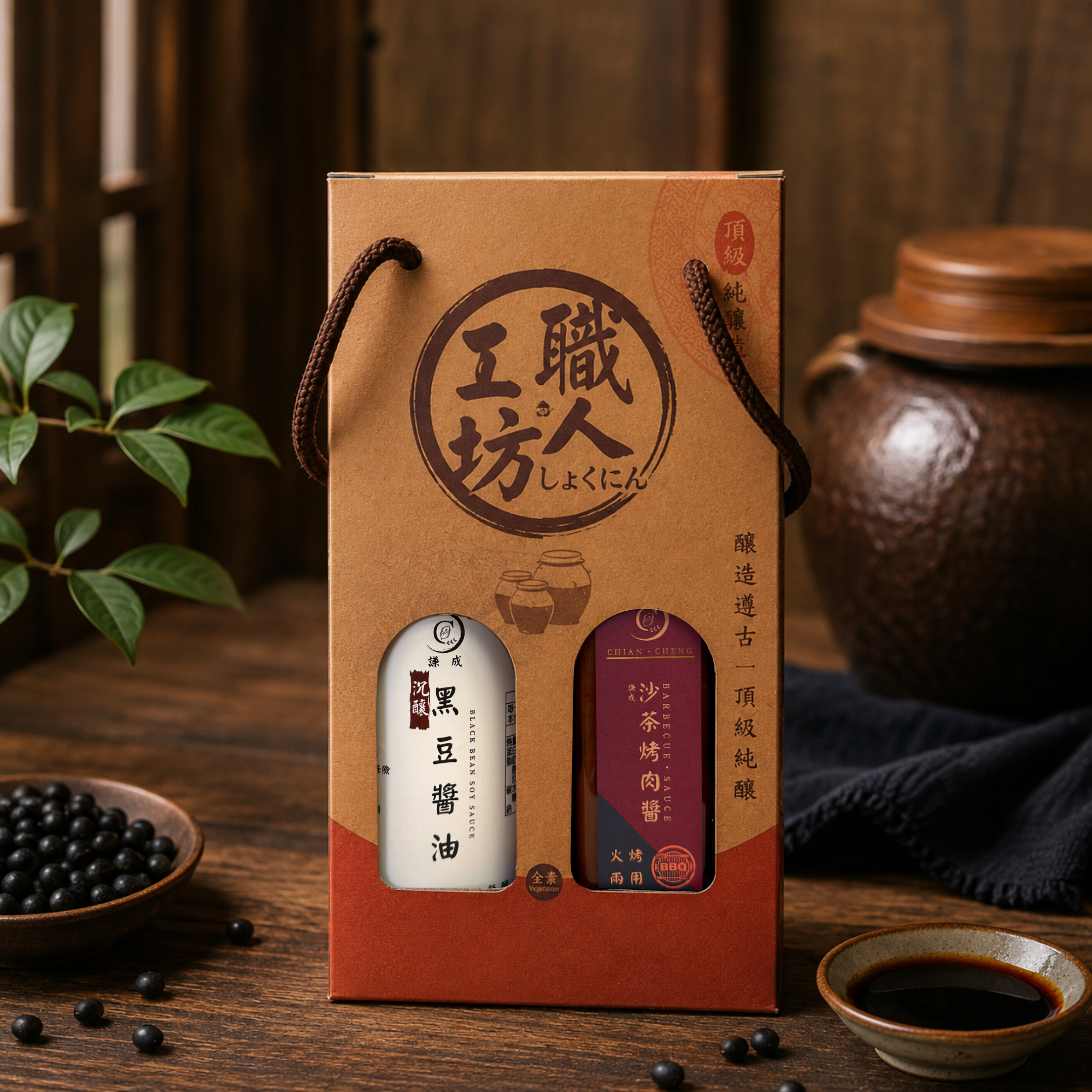 黑豆醬油&沙茶烤肉醬雙瓶禮盒
