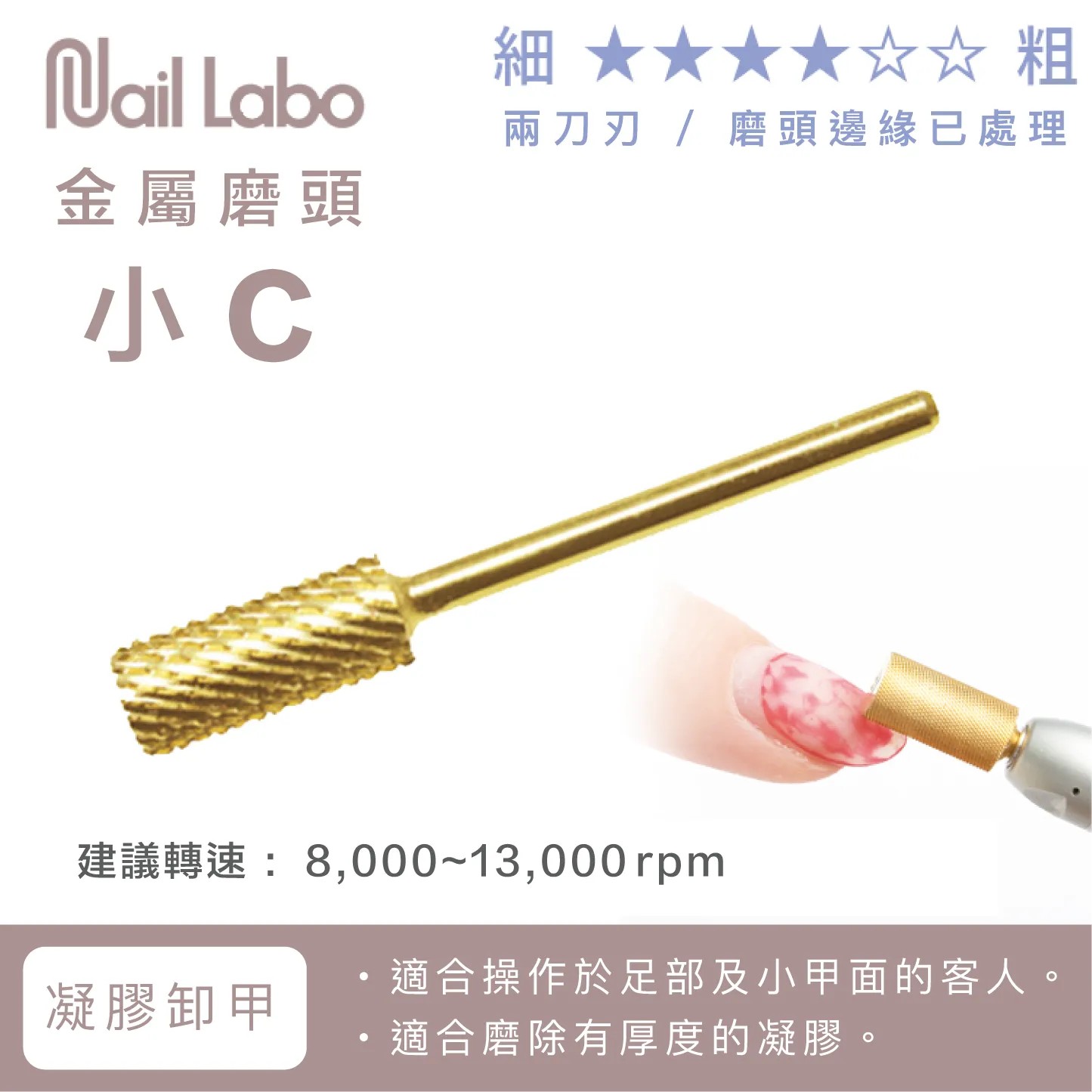 Naillabo｜金屬磨頭（小C/小M/大C/大M/XF/錐形/橢圓/尖錐形）
