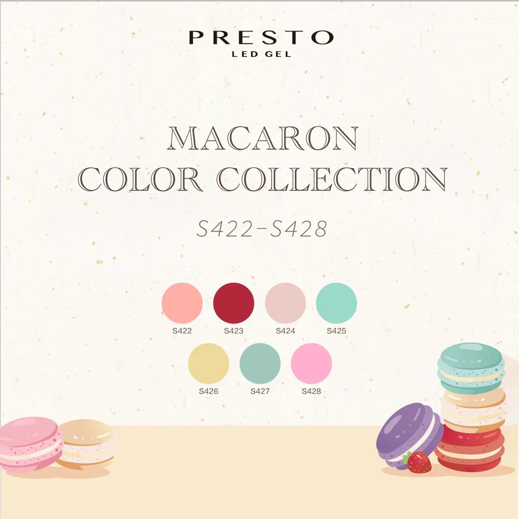 PRESTO｜彩色甲油凝膠（S422-S428）10g
