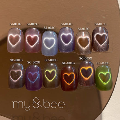 my&bee｜彩色絲光貓眼膠8ml（SC-001G~SC-006G、SI-011G~SI-016G）