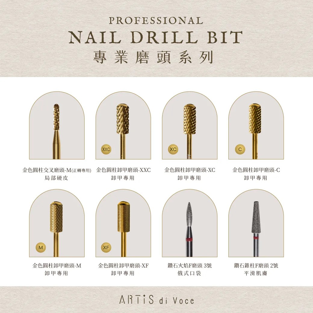 Artis｜磨頭（鑽石火焰、鑽石錐柱、金色圓柱）