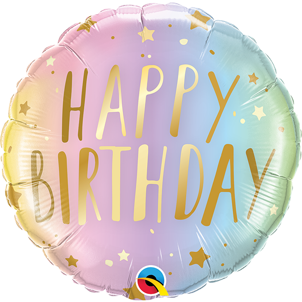 18吋 粉彩星星生日快樂
