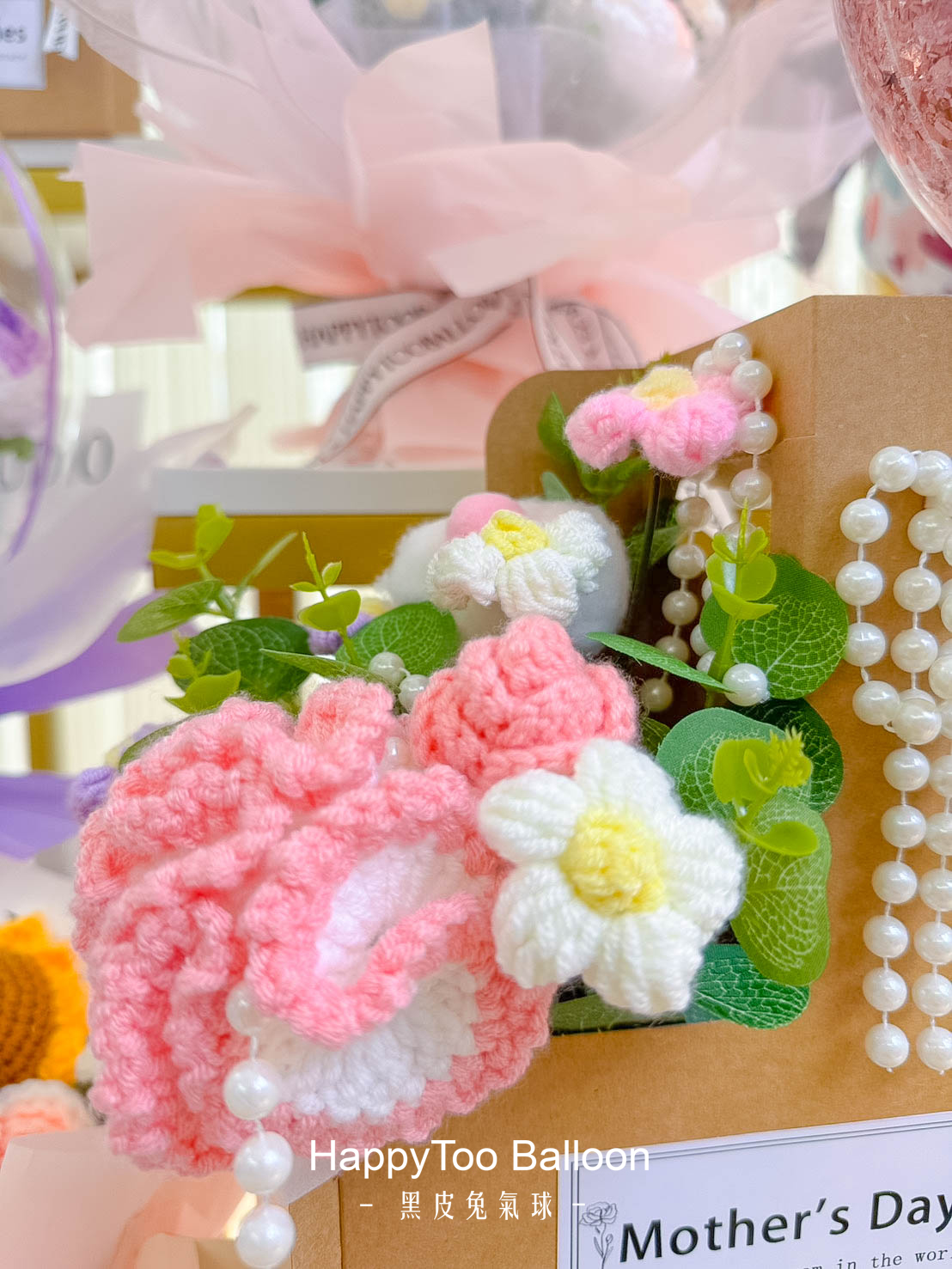 母親節手作針織花氣球禮盒《手提盒款&水晶球款》9