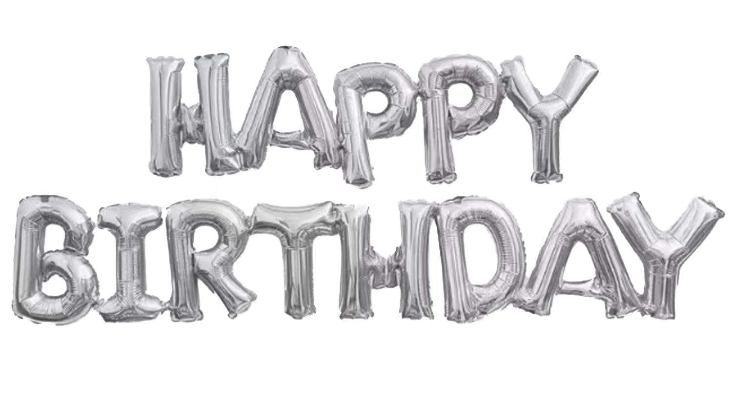 10吋 銀色連體生日快樂字母 10吋 銀色連體生日快樂字母