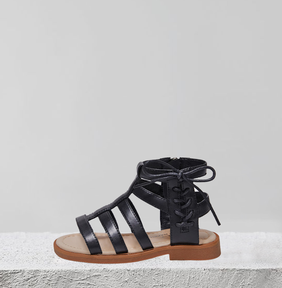 BellaVara春夏季新款百搭羅馬公主涼鞋-黑