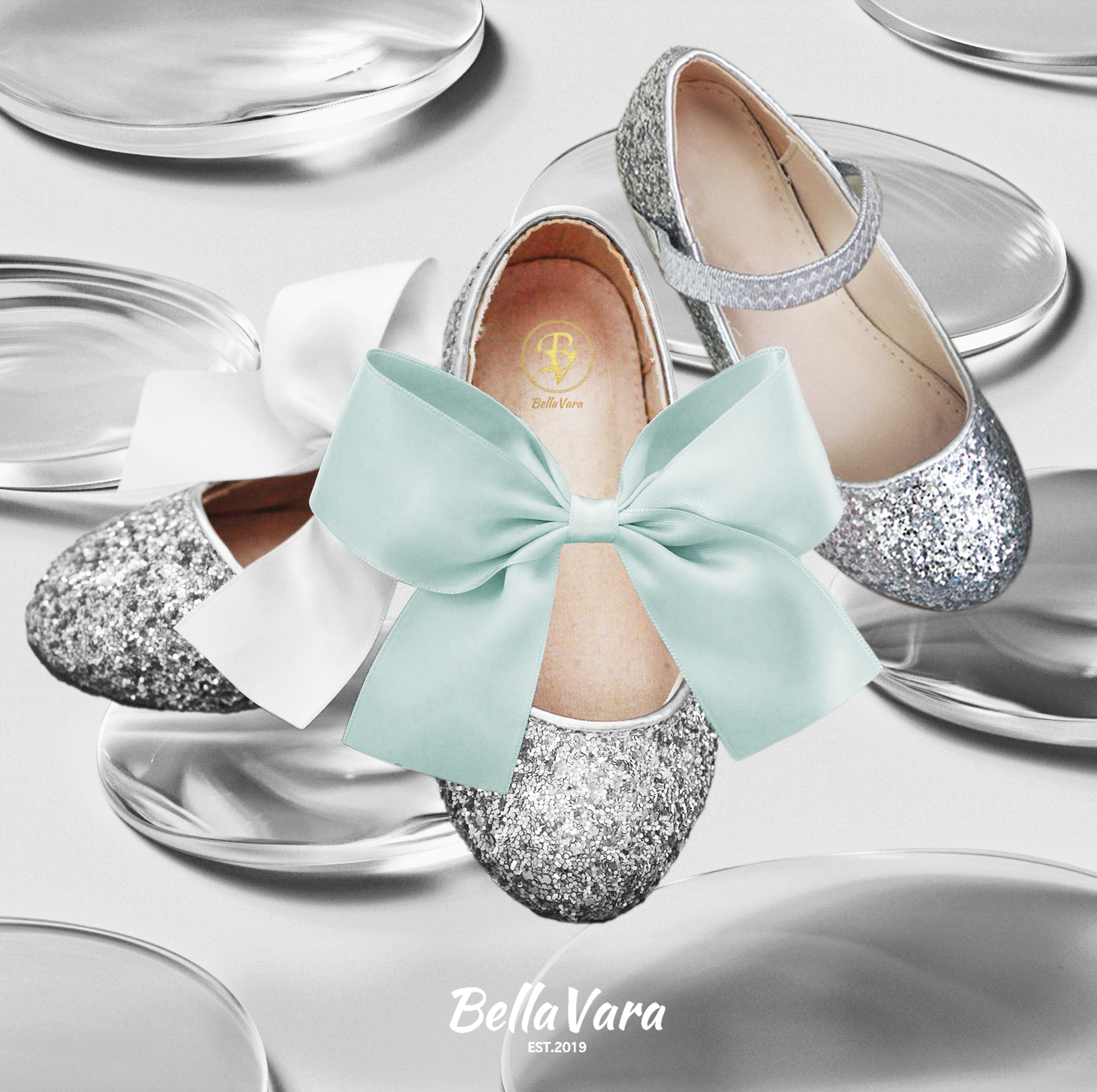 BellaVara 夢幻閃耀蝴蝶結花童鞋