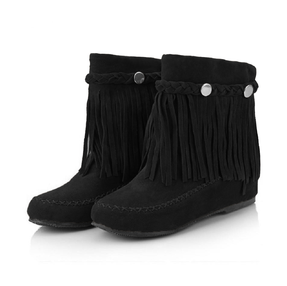 BellaVara波希米亞親子流蘇靴-黑