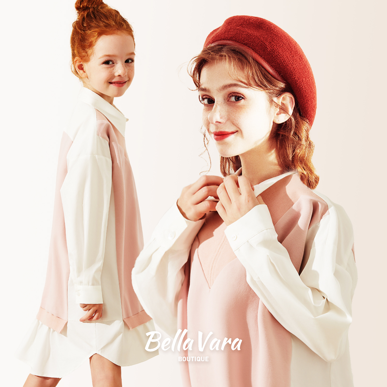 BellaVara 時尚清新學院風親子連身裙