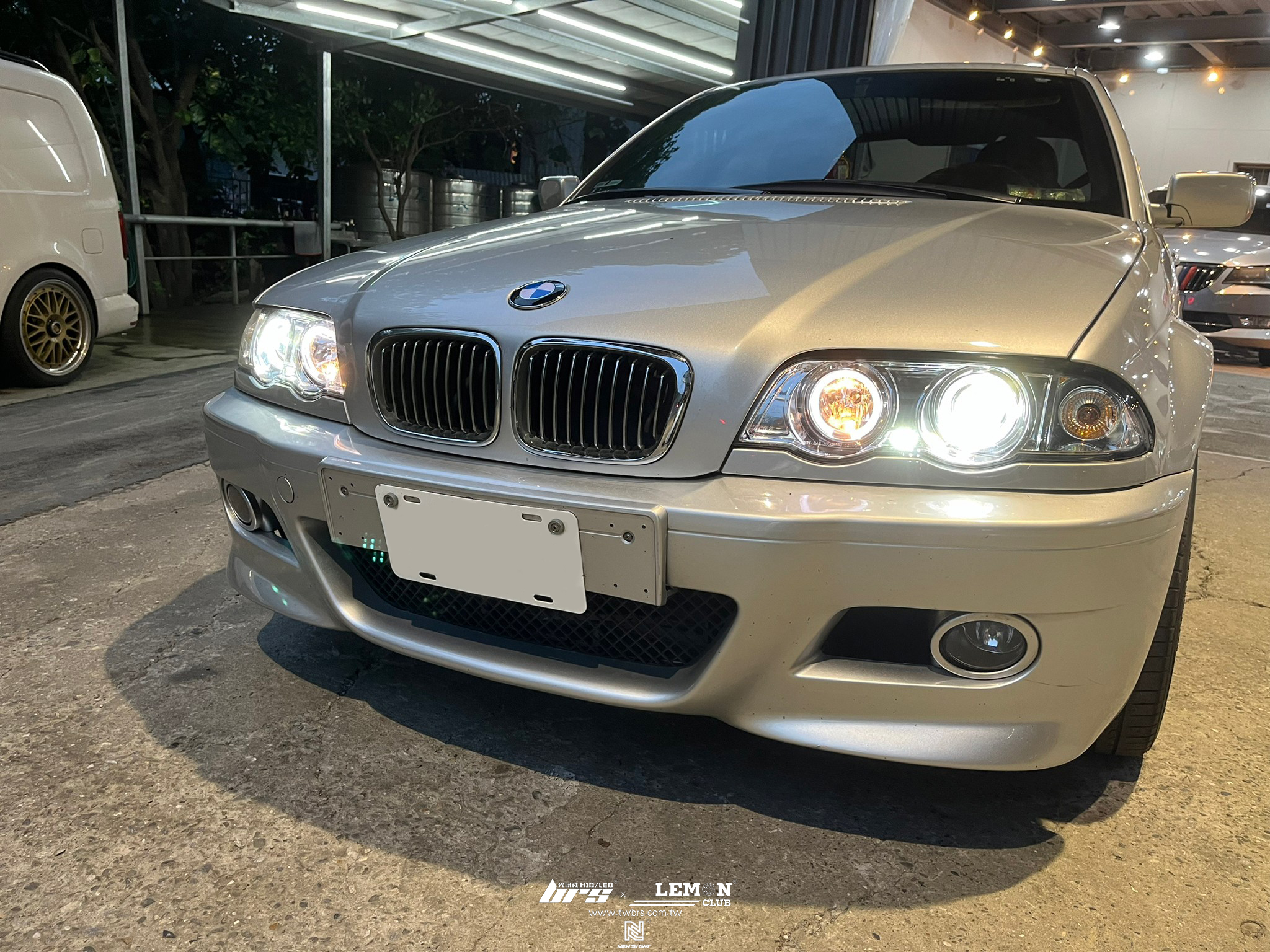 BMW E46 安裝 雙光圈魚眼大燈總成+H1 6500K 高階款LED