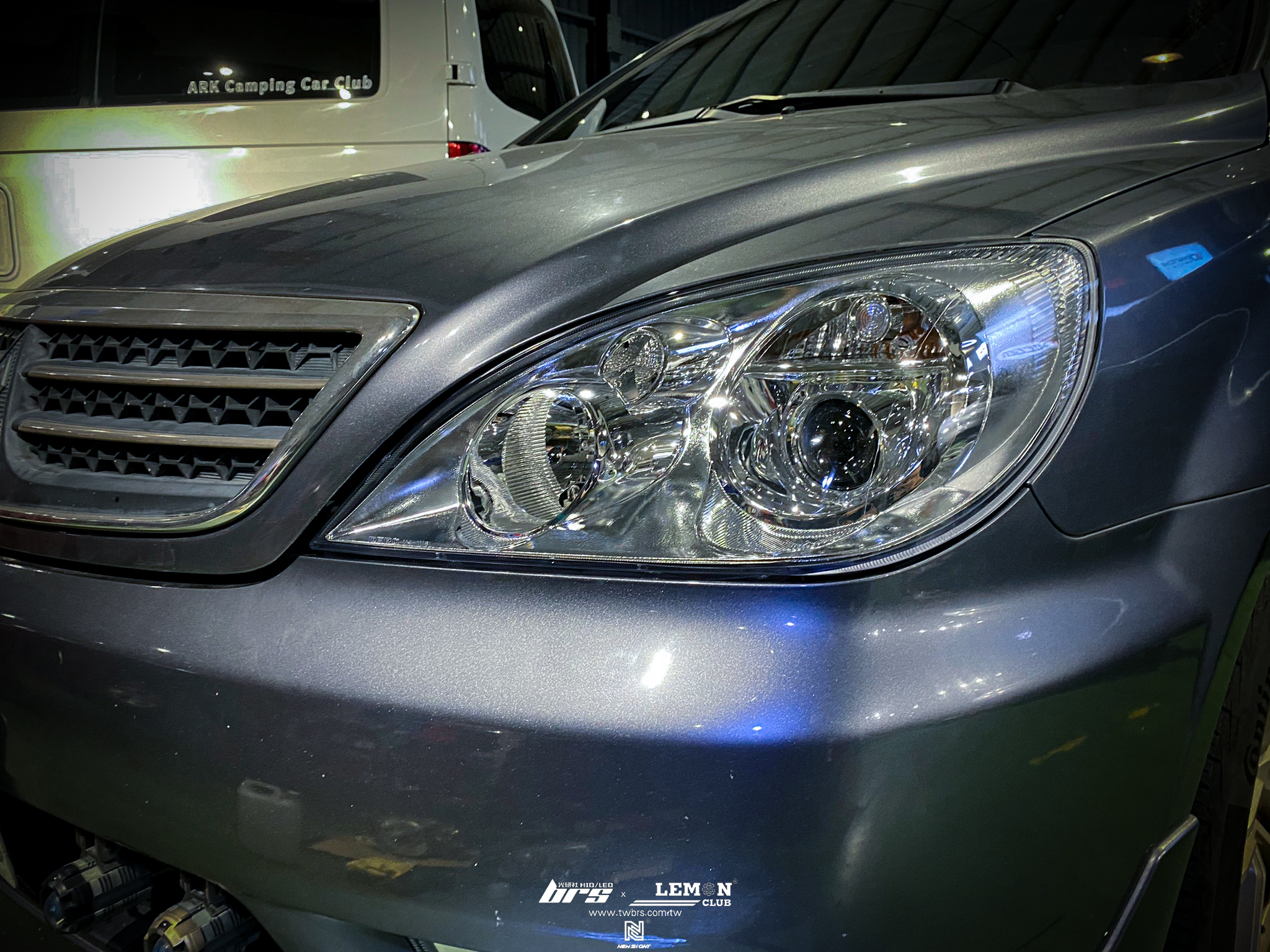 Mitsubishi Savrin 安裝 銀底款魚眼大燈總成