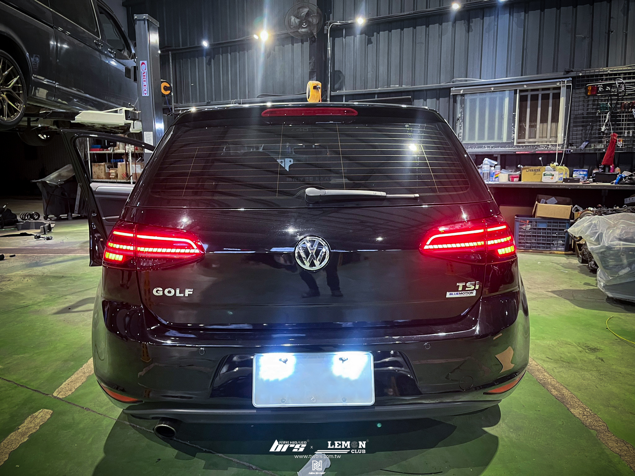 Volkswagen Golf 7 安裝 牌照燈+7改7.5代原廠流水LED尾燈