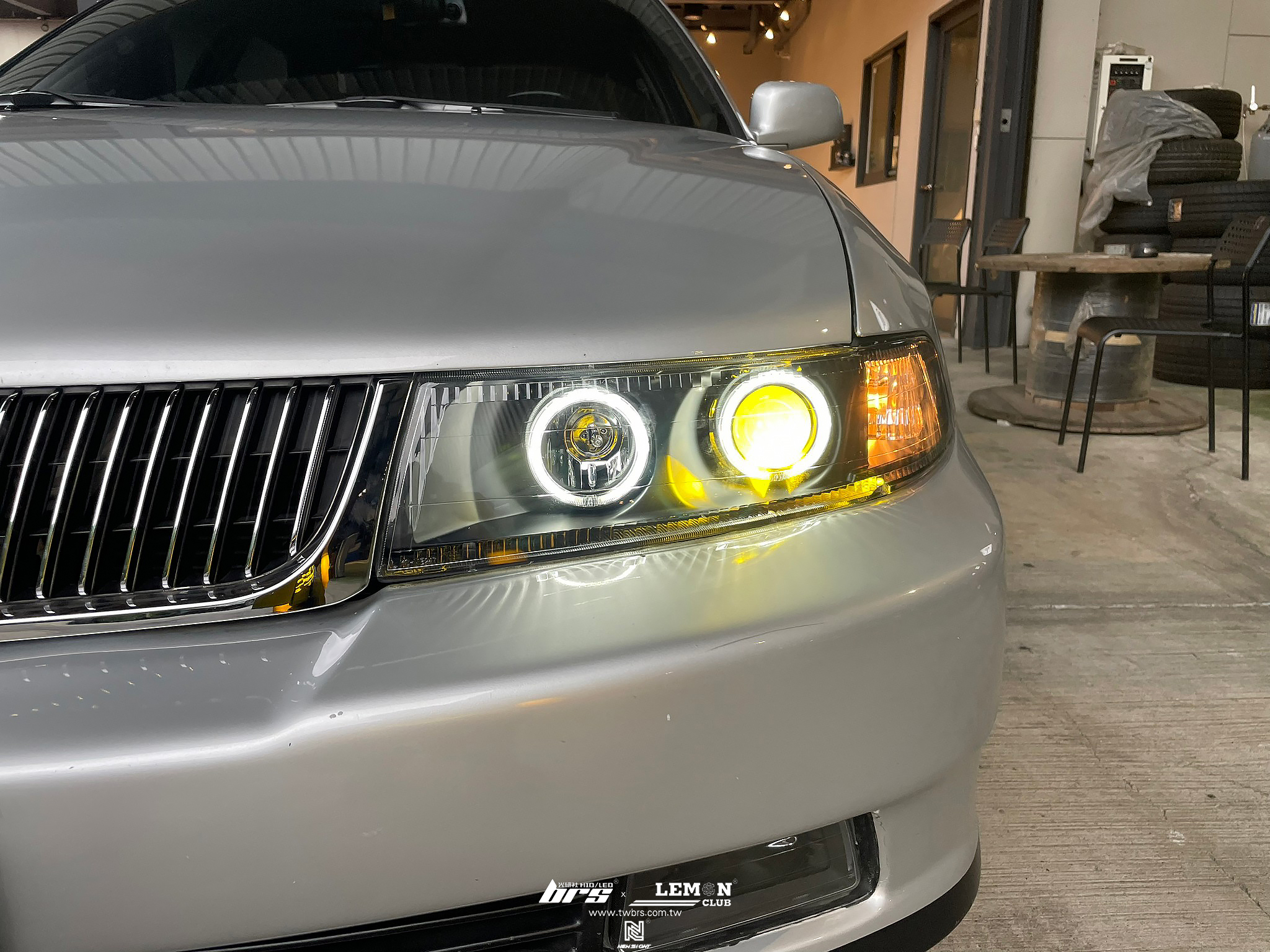 Mitsubishi Lancer 安裝 雙光圈魚眼大燈總成+霧燈總成