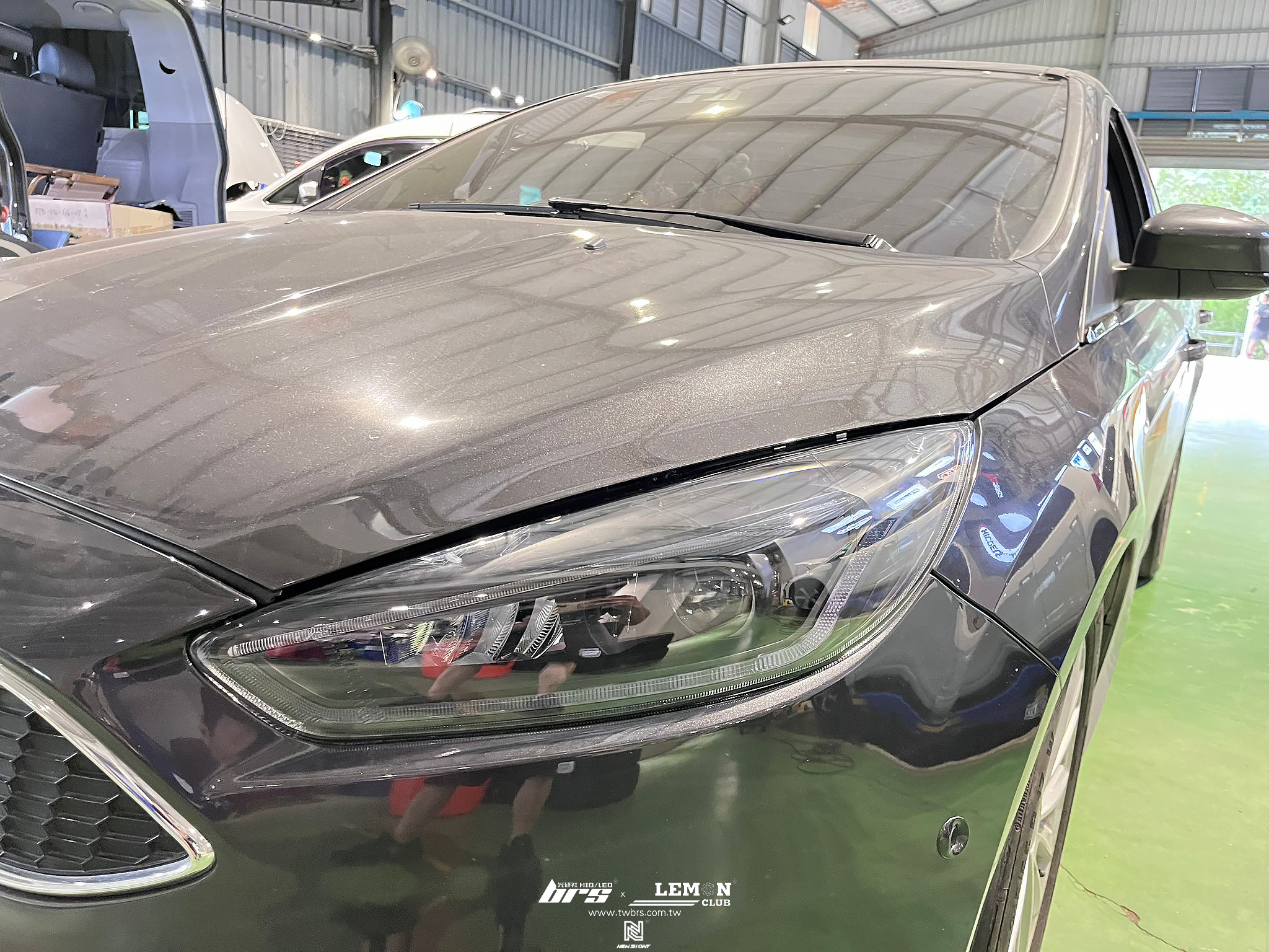 Ford Focus MK3.5 安裝 導光大燈總成+大燈35W 6500K HID