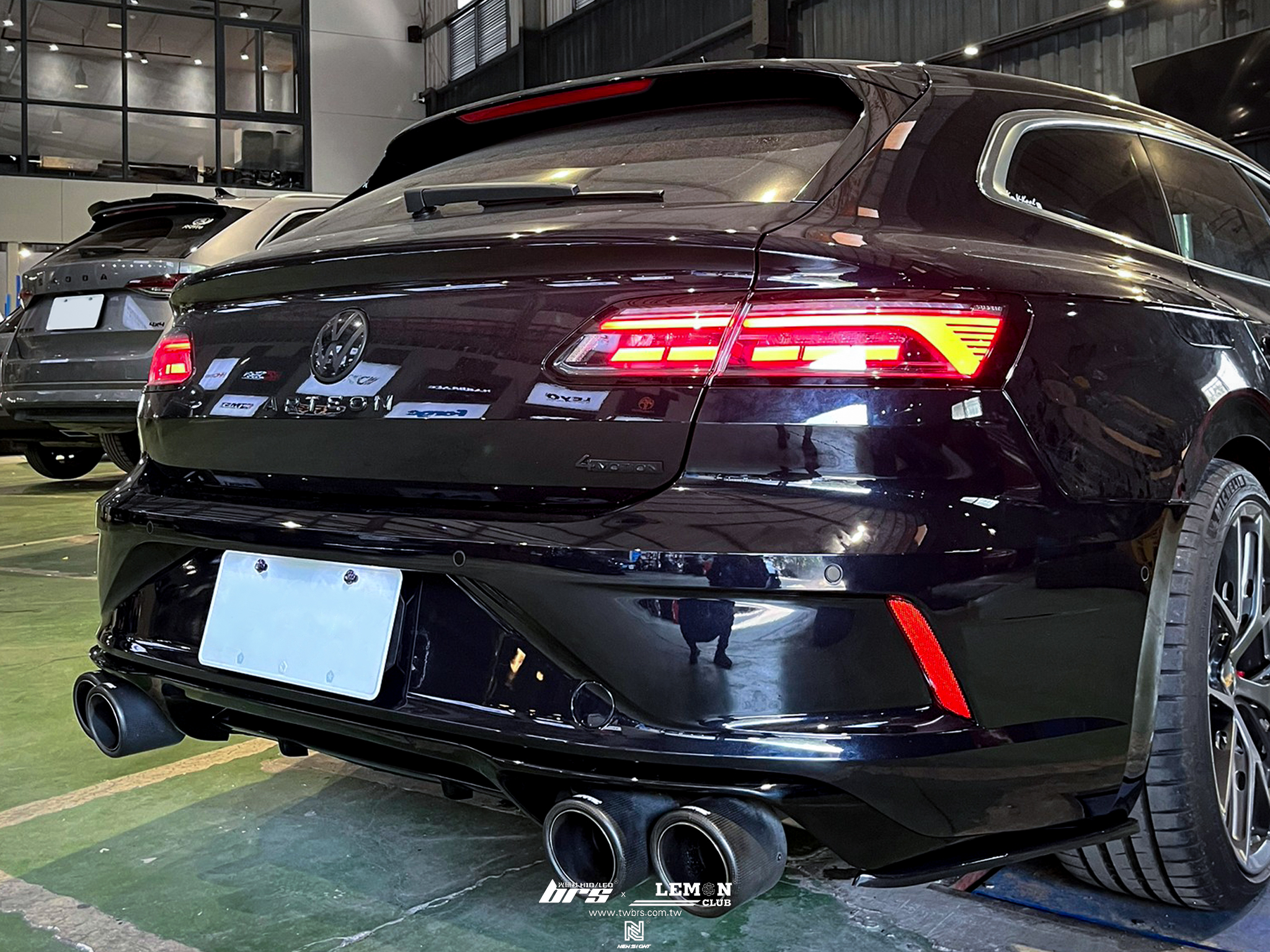 Volkswagen Arteon 安裝 Arteon R 副廠後保桿+類MAX後下包角