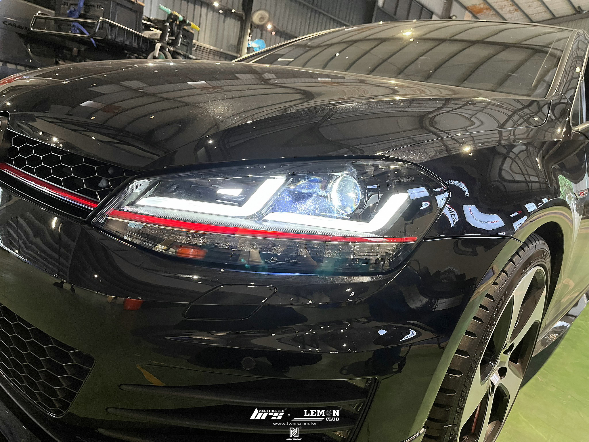 Volkswagen Golf 7 GTI 安裝 OSRAM 全LED魚眼大燈總成