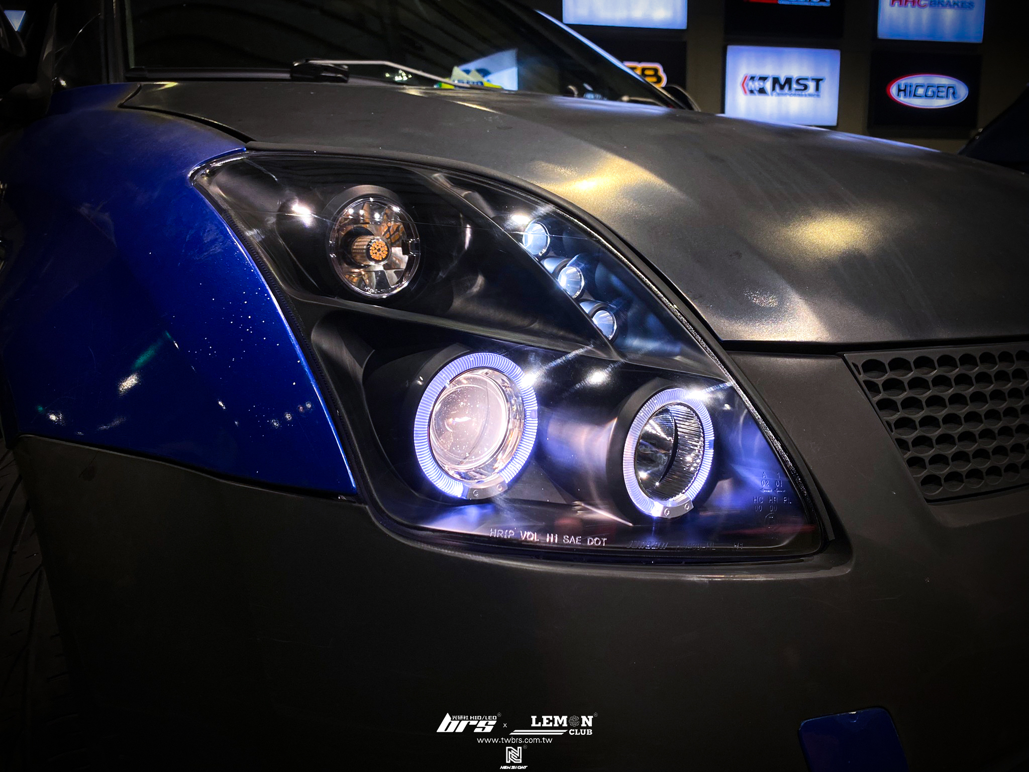 Suzuki Swift 安裝 魚眼大燈總成-黑底款