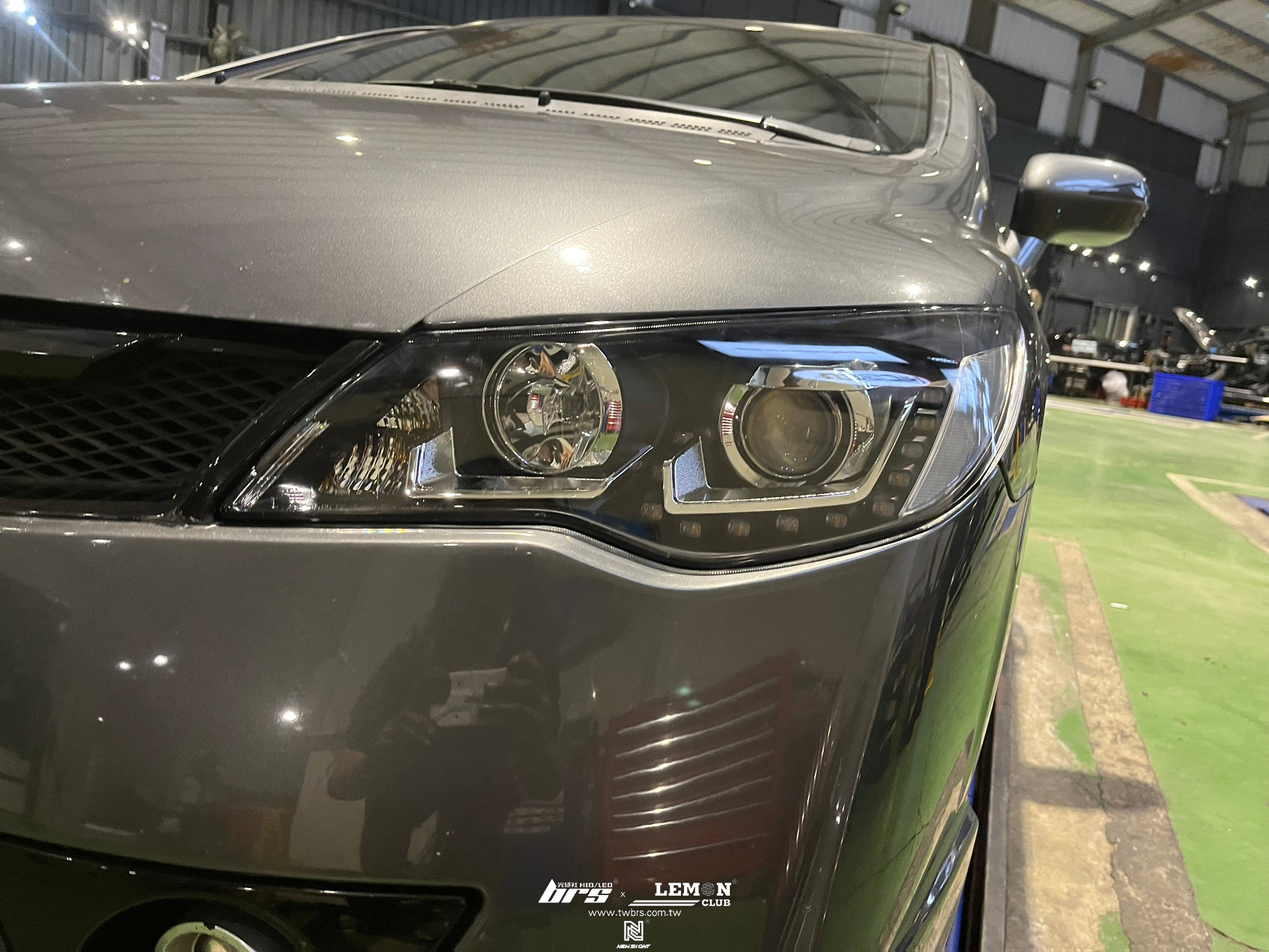 Honda Civic K12 安裝 HID版大燈總成+Highlight SS款(高階款) 6500K LED