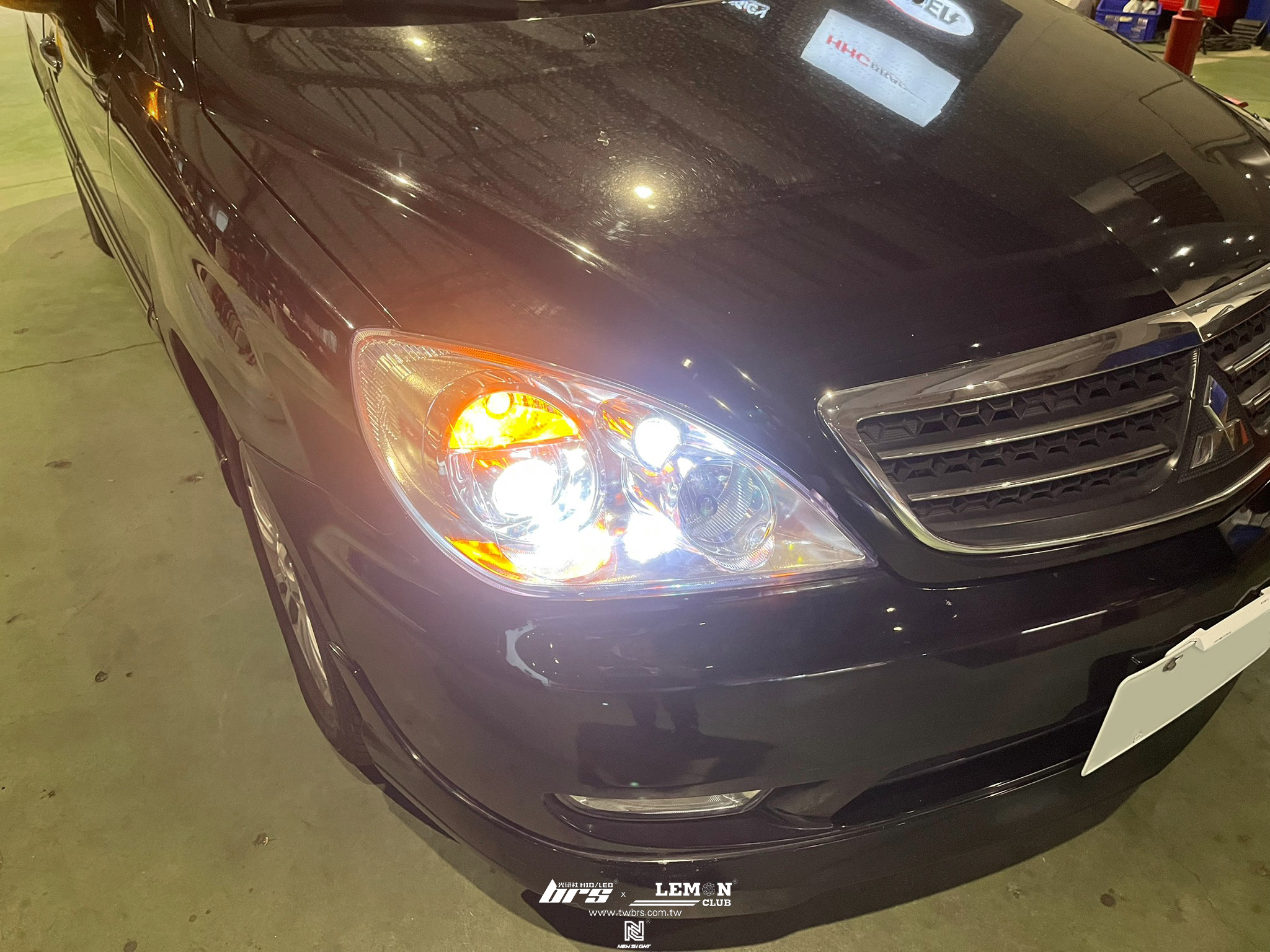 Mitsubishi Savrin 安裝 銀底款魚眼大燈總成