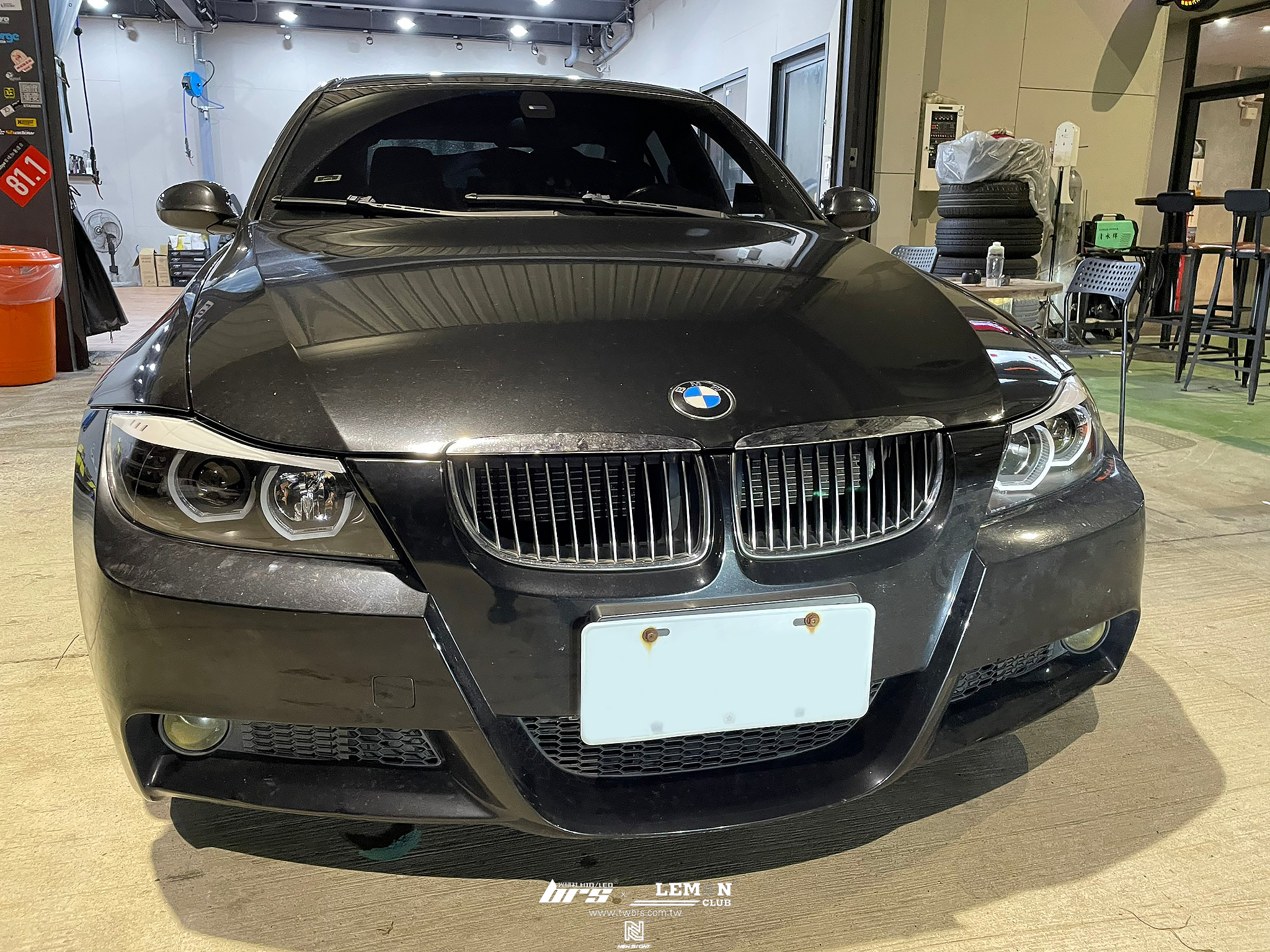 BMW E90 安裝 魚眼大燈總成-黑底款