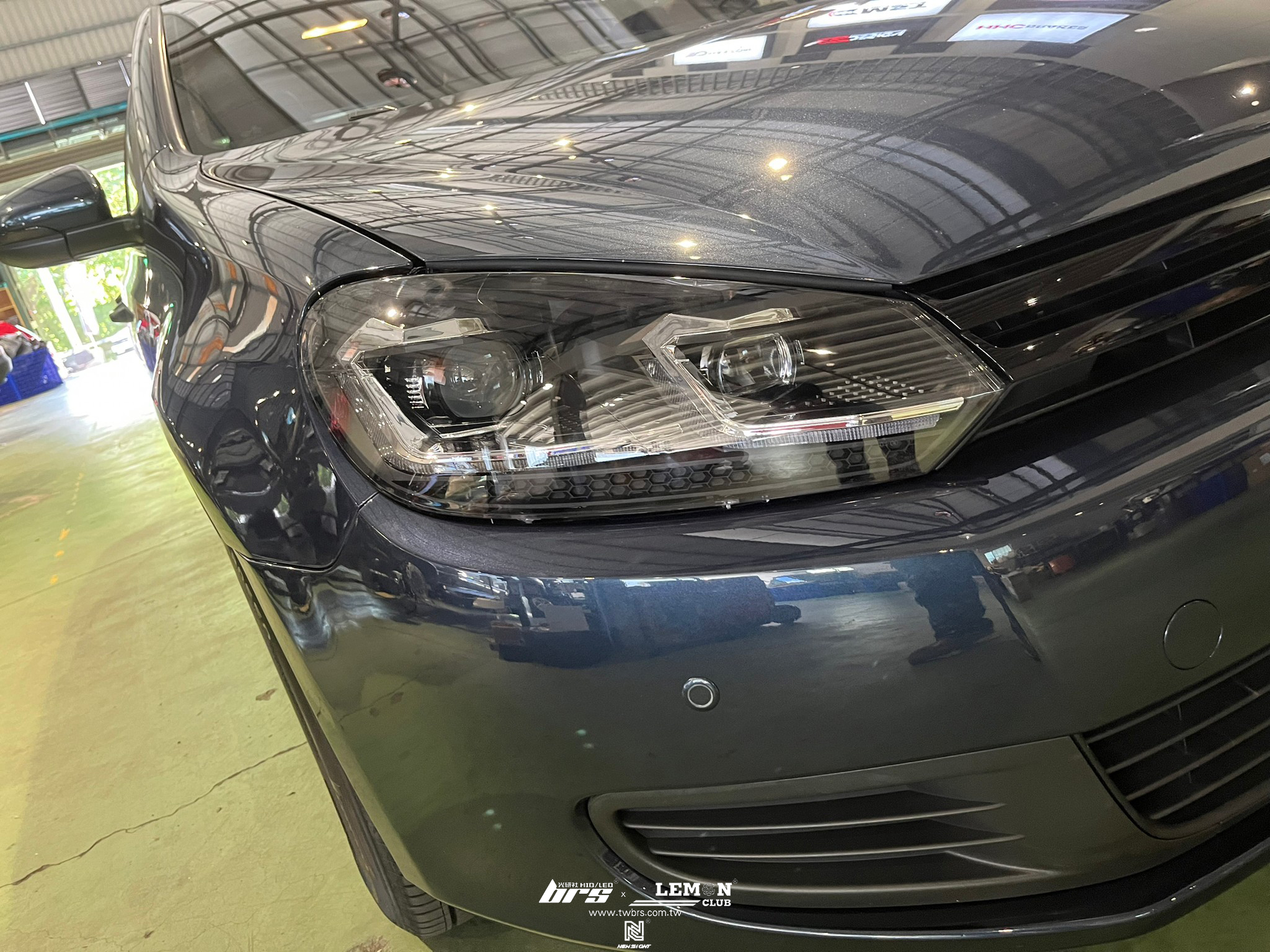 Volkswagen Golf 6 安裝 AMARON電瓶+6改7.5銀線魚眼大燈總成+Highlight SS款(高階款) 6500K LED