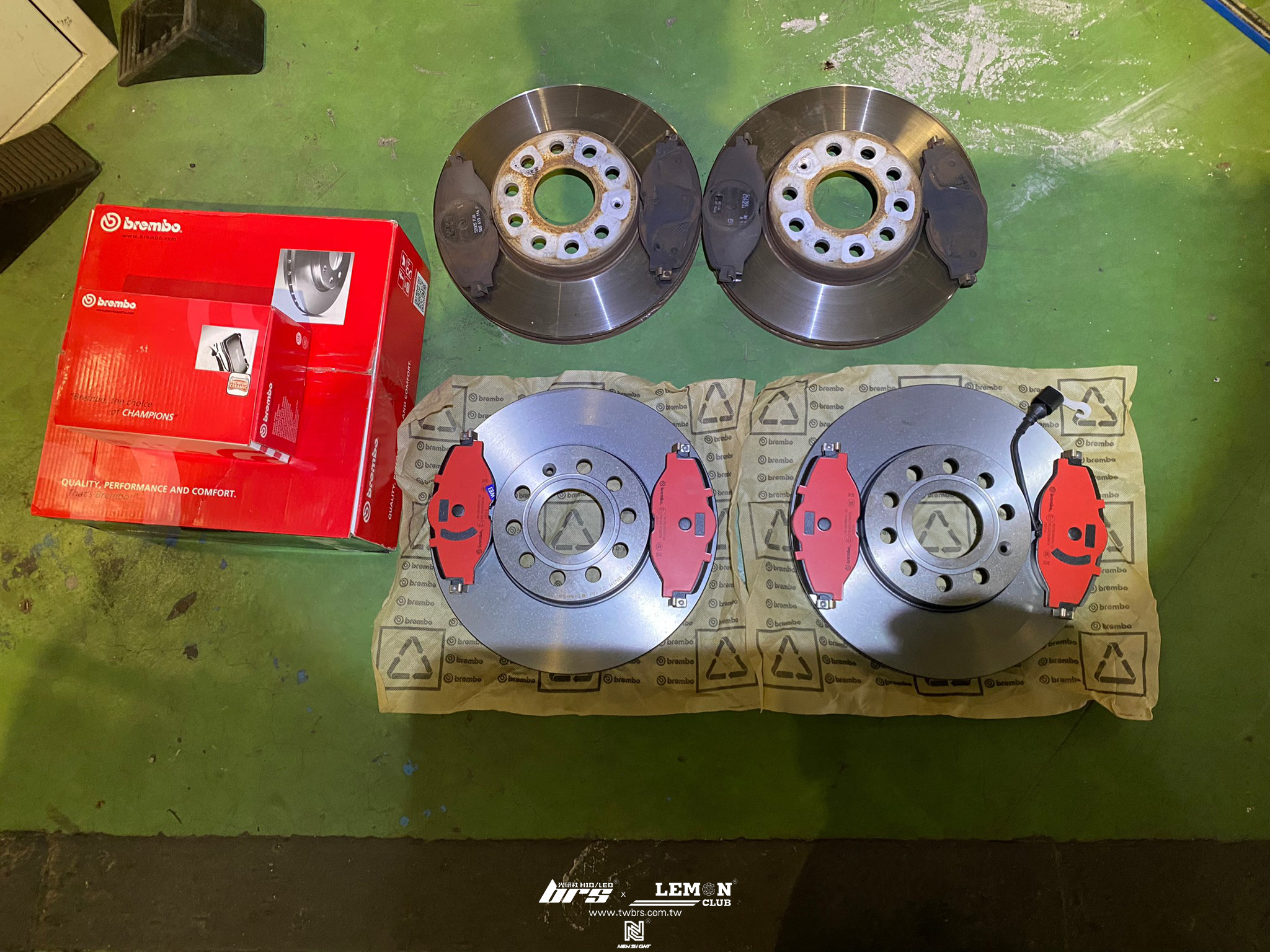 Skoda Octavia 安裝 前Brembo288x25碟盤+前Brembo來令片(紅皮)