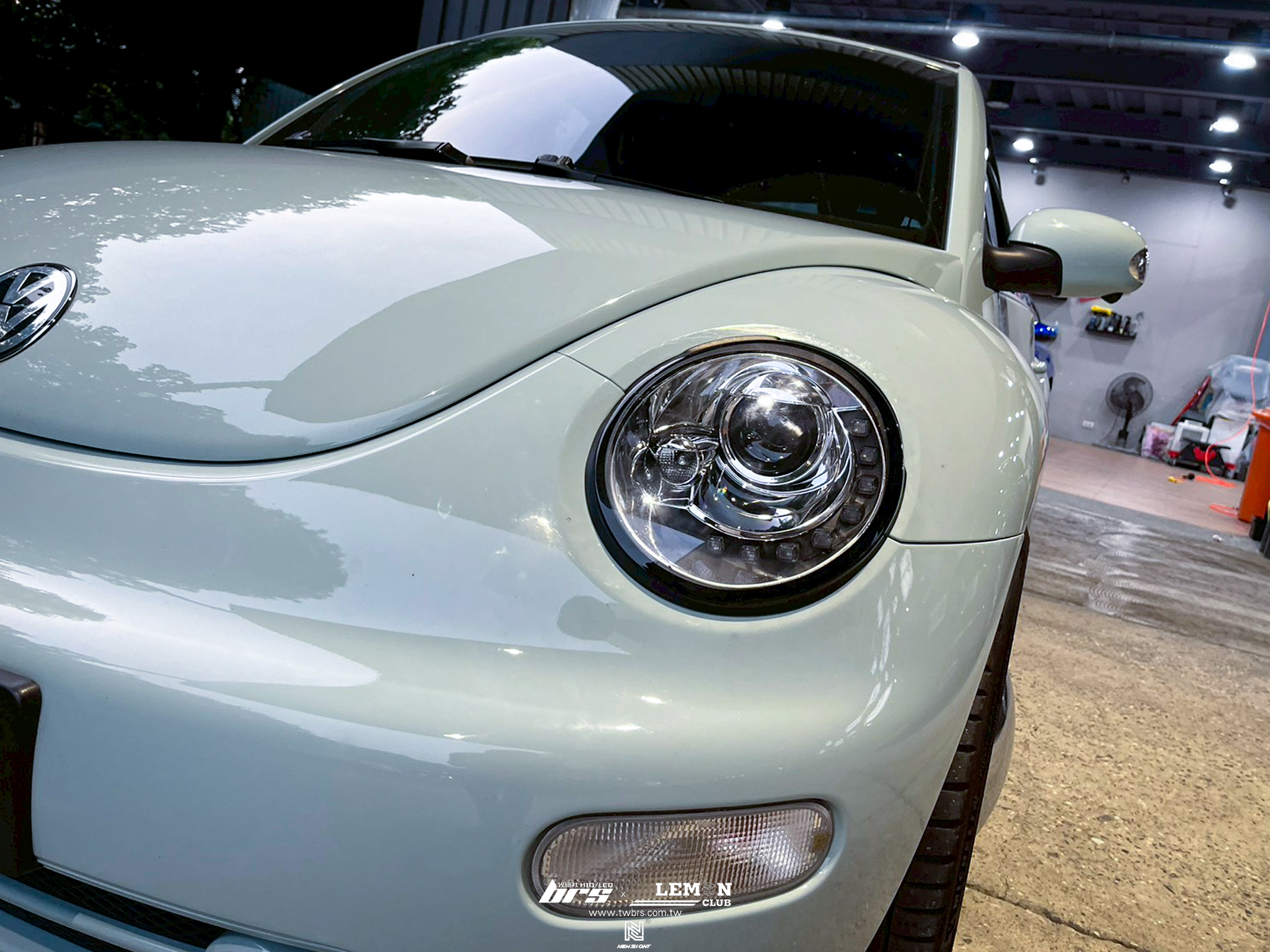 Volkswagen Beetle 安裝 副廠LED淚眼大燈+YEAKY大燈35W 6500K HID H1增亮型