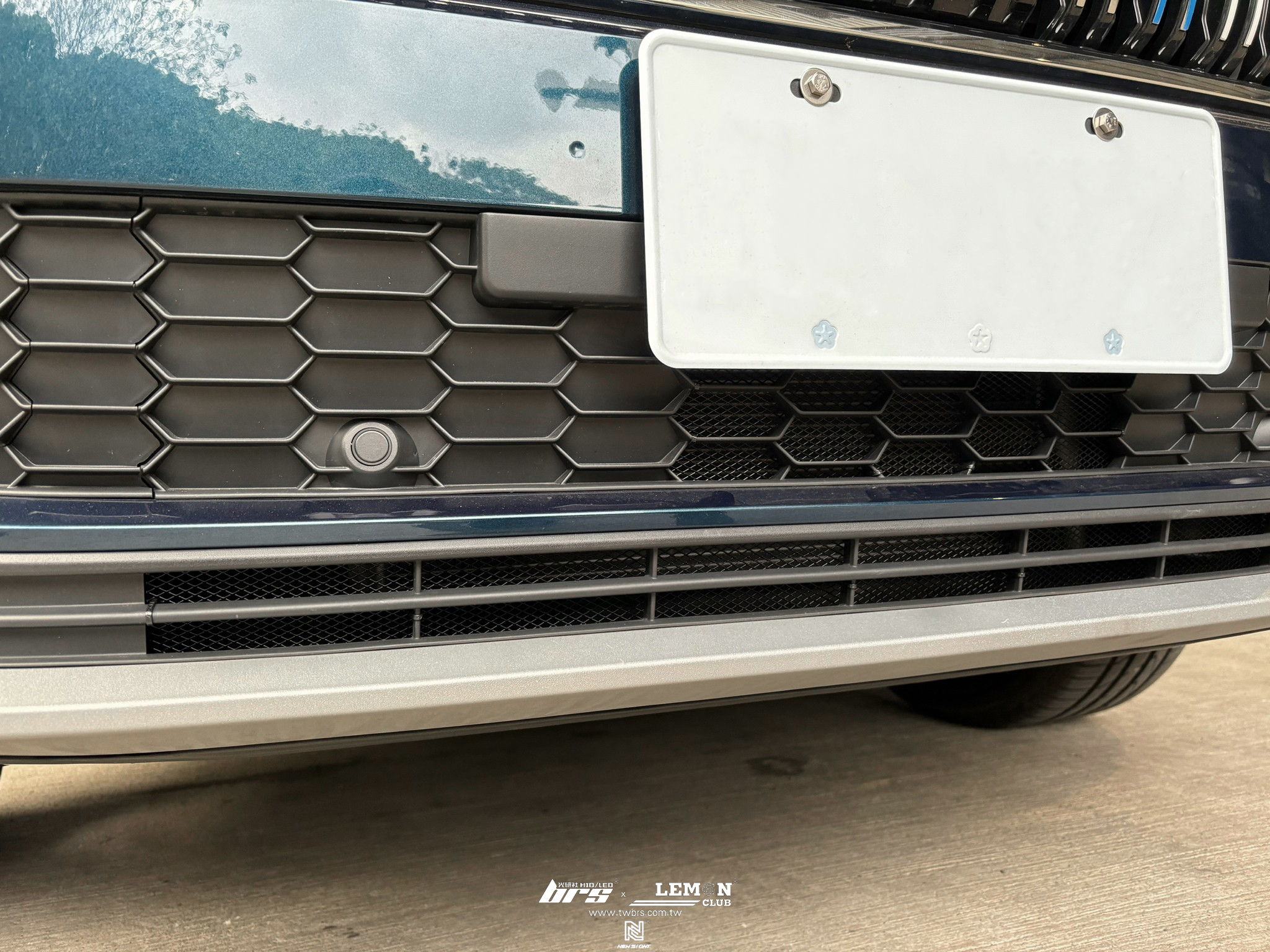 Skoda Kodiaq 安裝 原廠直接式胎壓系統搭配ORO金屬銀氣嘴+原廠胎壓支架+保桿防跳石網