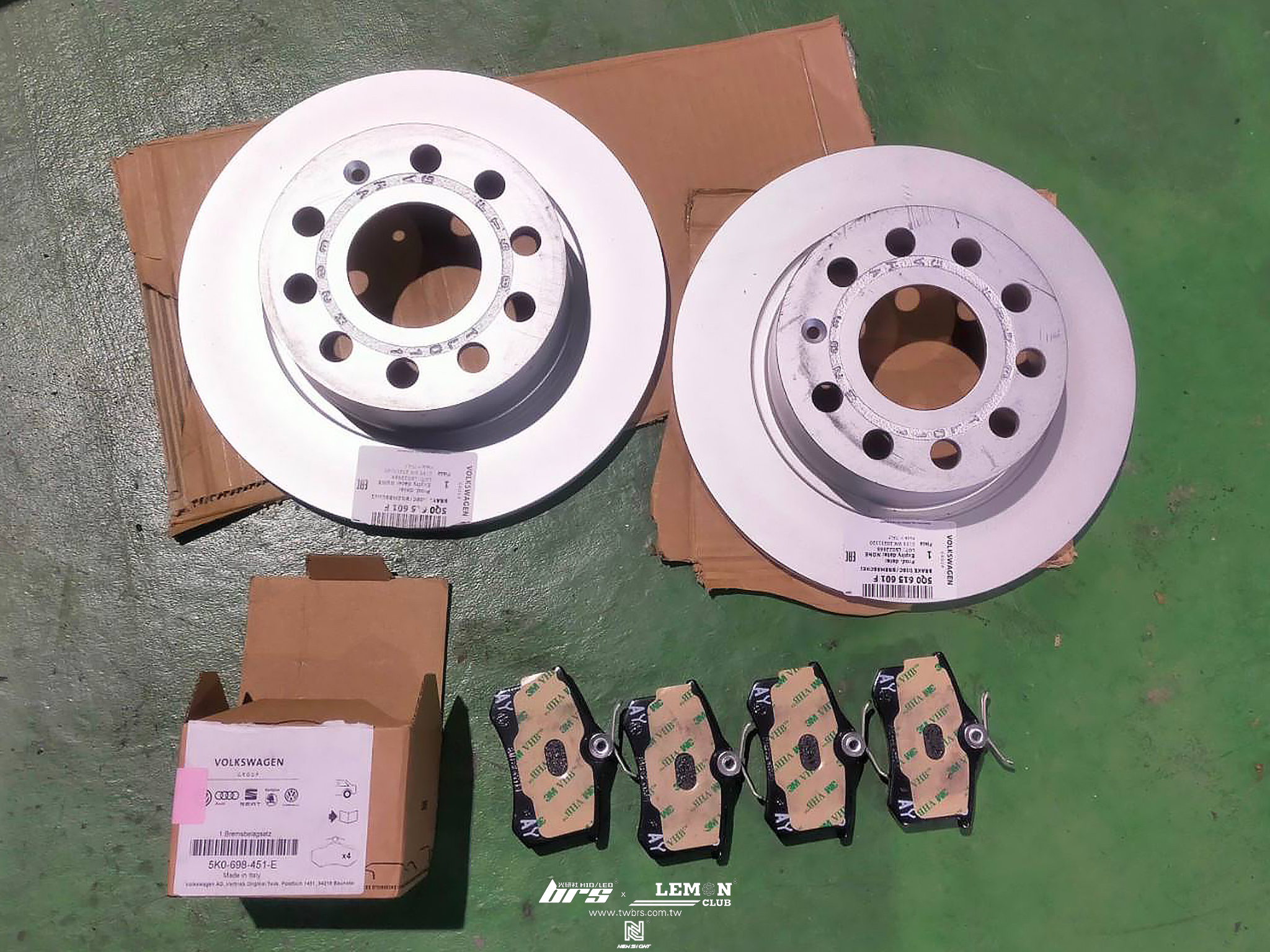 Volkswagen Golf 6 保養(萊茵機油5W30+原廠機油芯)+253x10mm後碟盤+後來令片