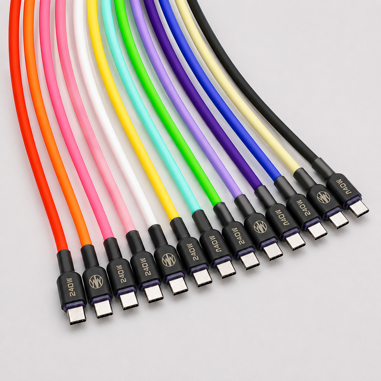霓系列 RGB 240W PD Type-C 液態矽膠快充線|120cm14
