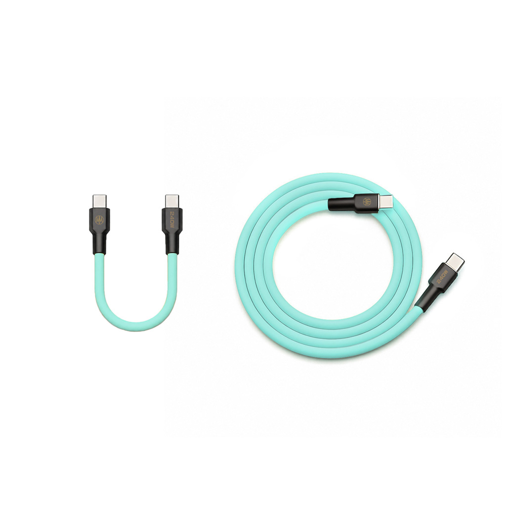 霓系列 RGB 240W PD Type-C 液態矽膠快充線|長短雙入組1