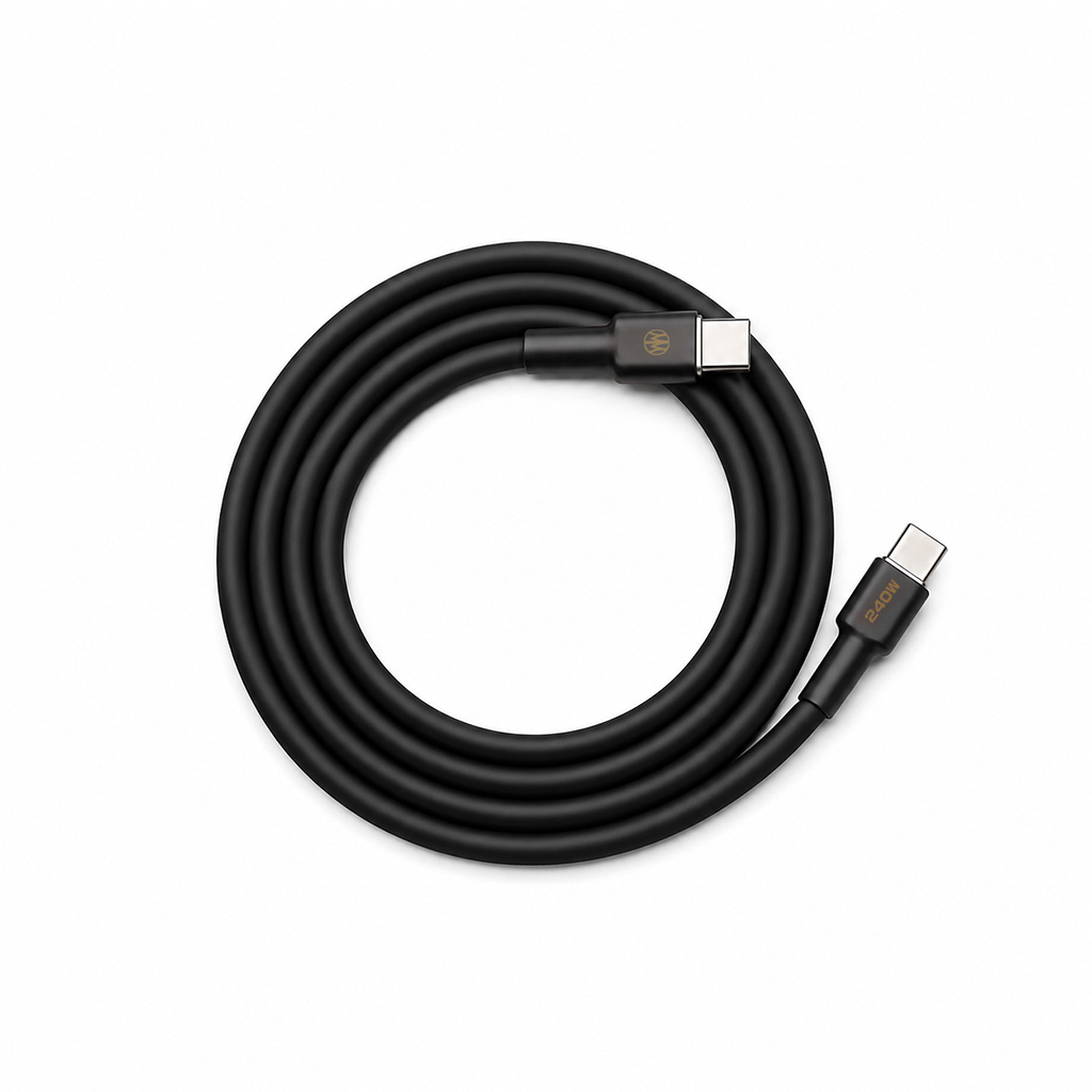 霓系列 RGB 240W PD Type-C 液態矽膠快充線|120cm2