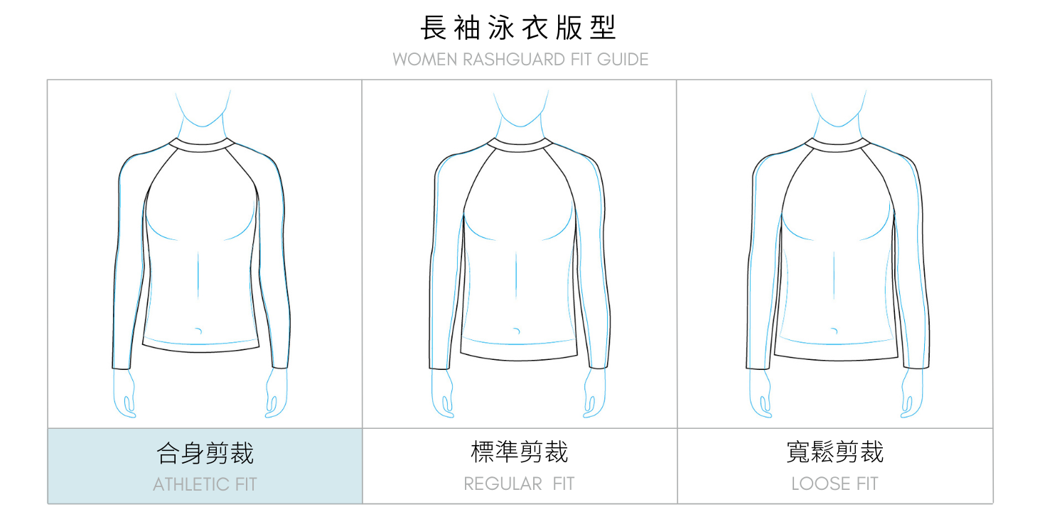 Haolang 長袖泳衣剪裁-合身