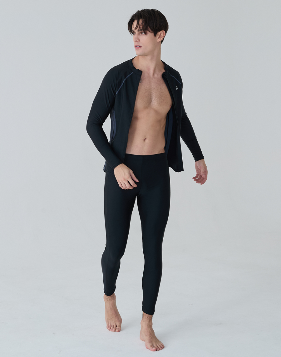 Haolang 經典黑防曬長泳褲